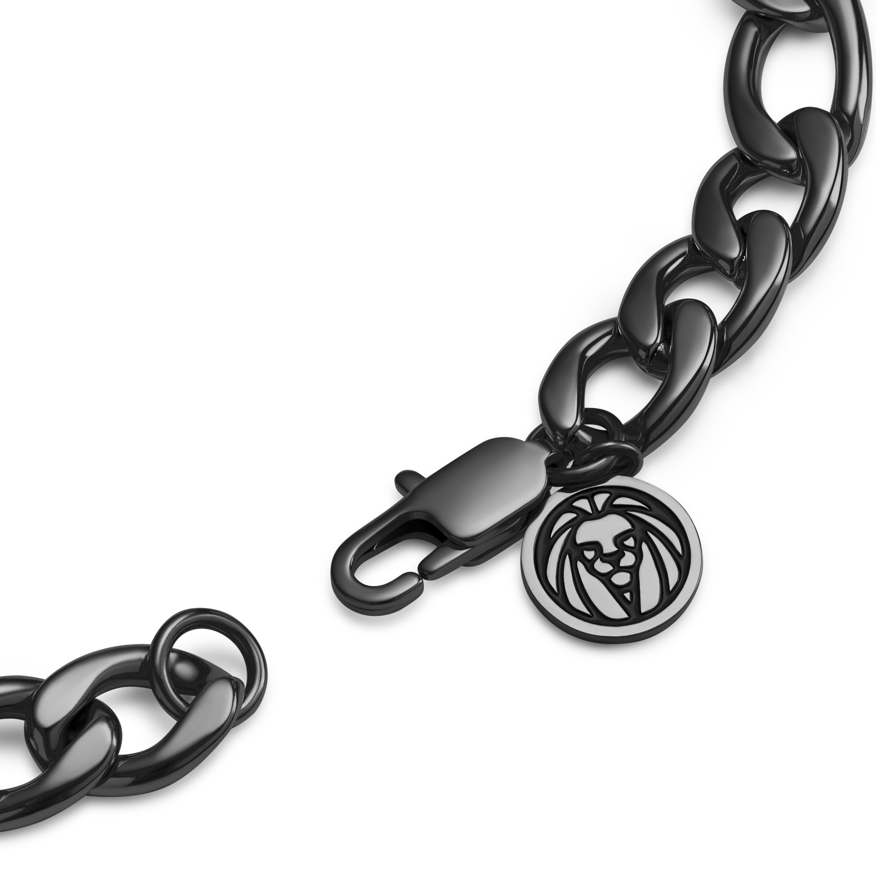 Essentials | Черна гривна от верижка фигаро 10 мм - 5