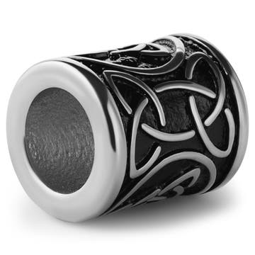 Silver-tone Stainless Steel Celtic Knot Beard Ring Silver-tone Stainless Steel Celtic Knot Beard Ring