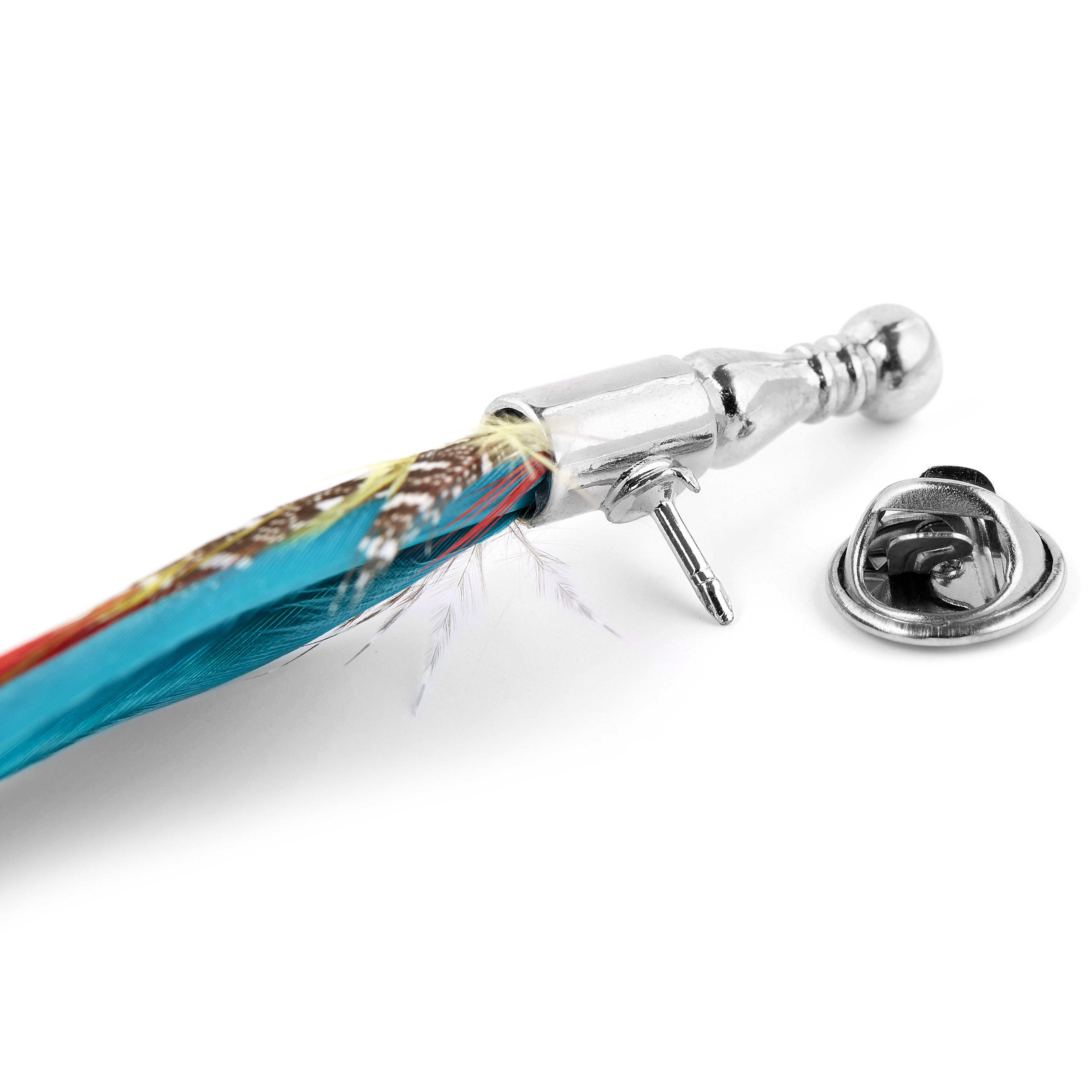 Alfiler de solapa con pluma tropical - 3