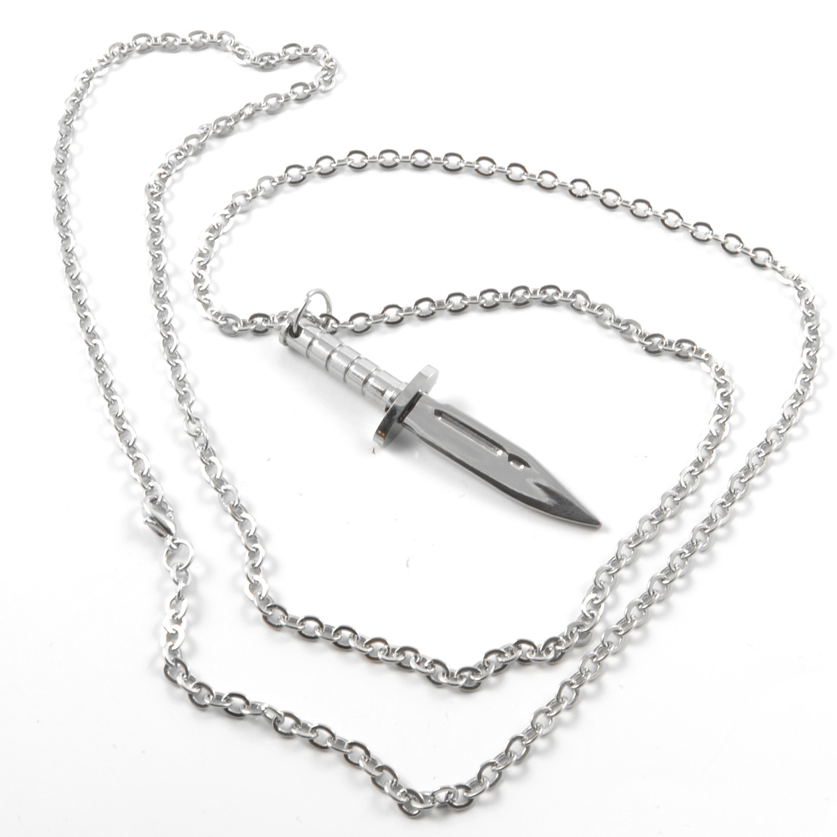 Collar de acero inoxidable con cuchillo plateado  - 2