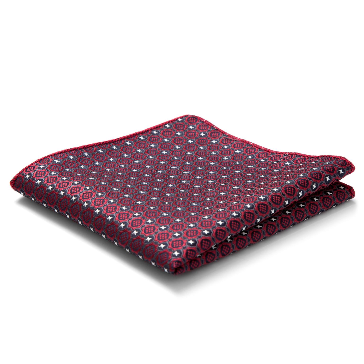 Red, Black & White Tapestry Pocket Square Red, Black & White Tapestry Pocket Square