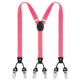 Slim Bubblegum Pink Clip-On Suspenders