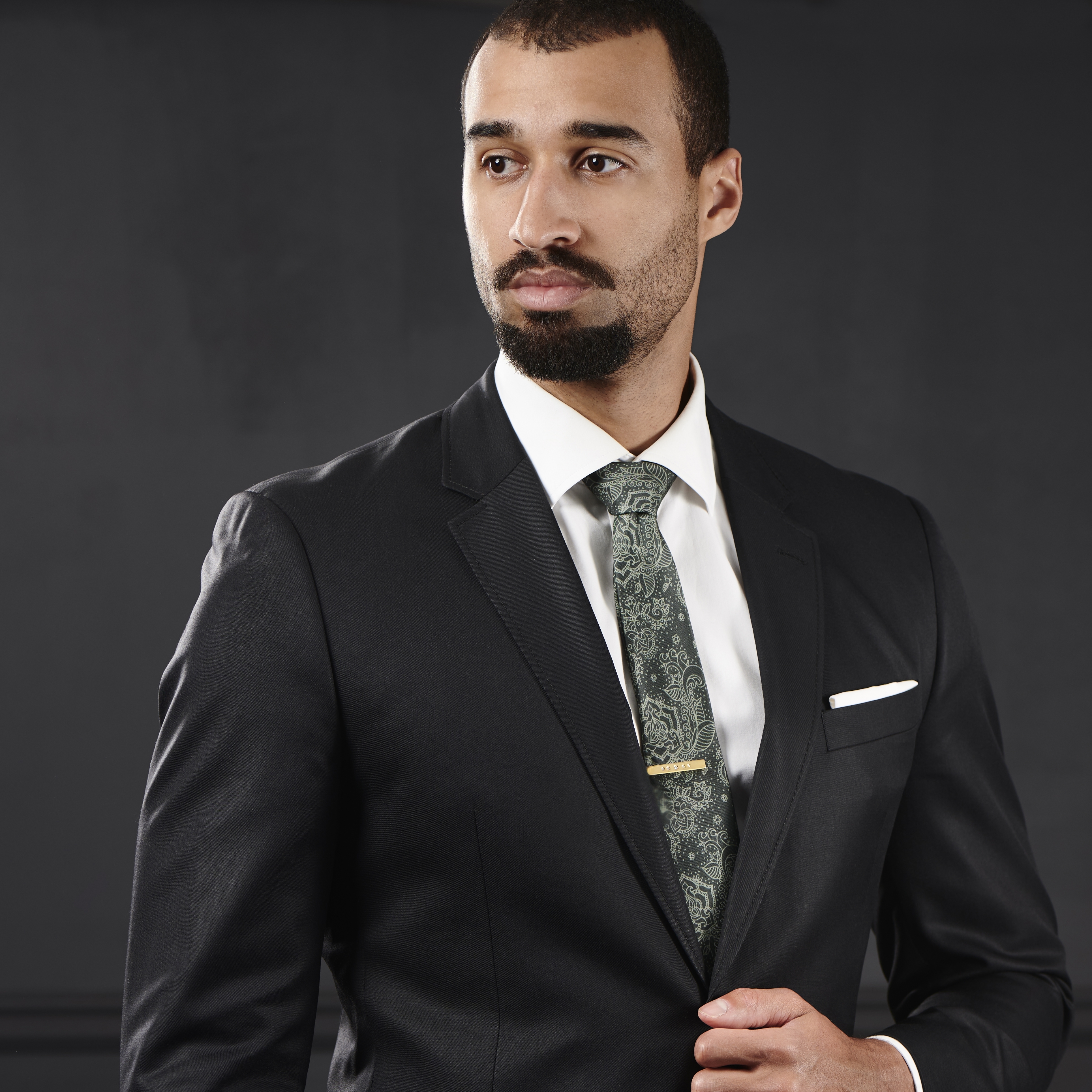 Gold 925s Short Zirconia Dotted Tie Clip - 5