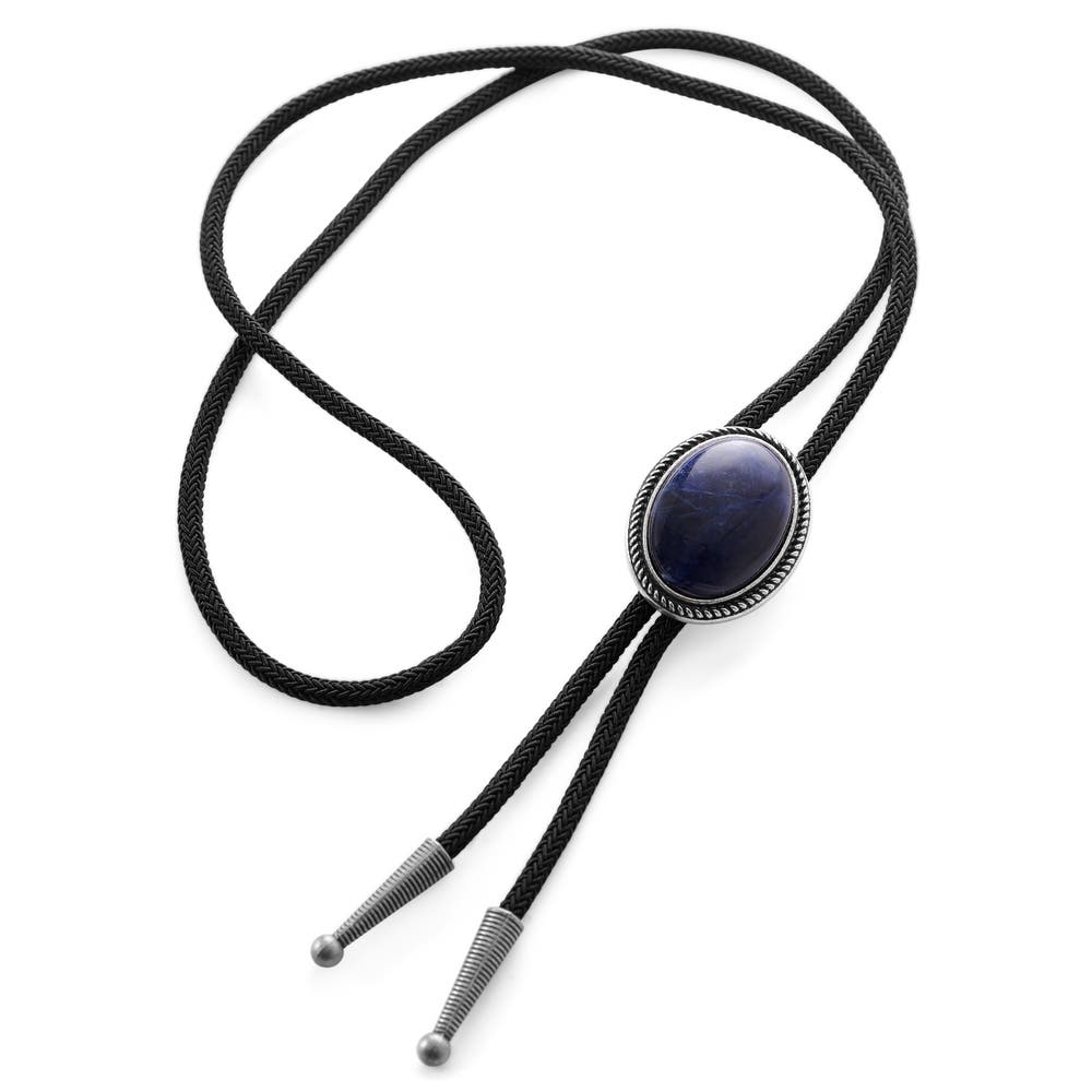 hover: Alamo Dark Blue Stone Bolo Tie hover: Alamo Dark Blue Stone Bolo Tie