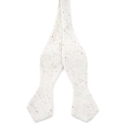 White Self-Tie Linen & Cotton Bow Tie