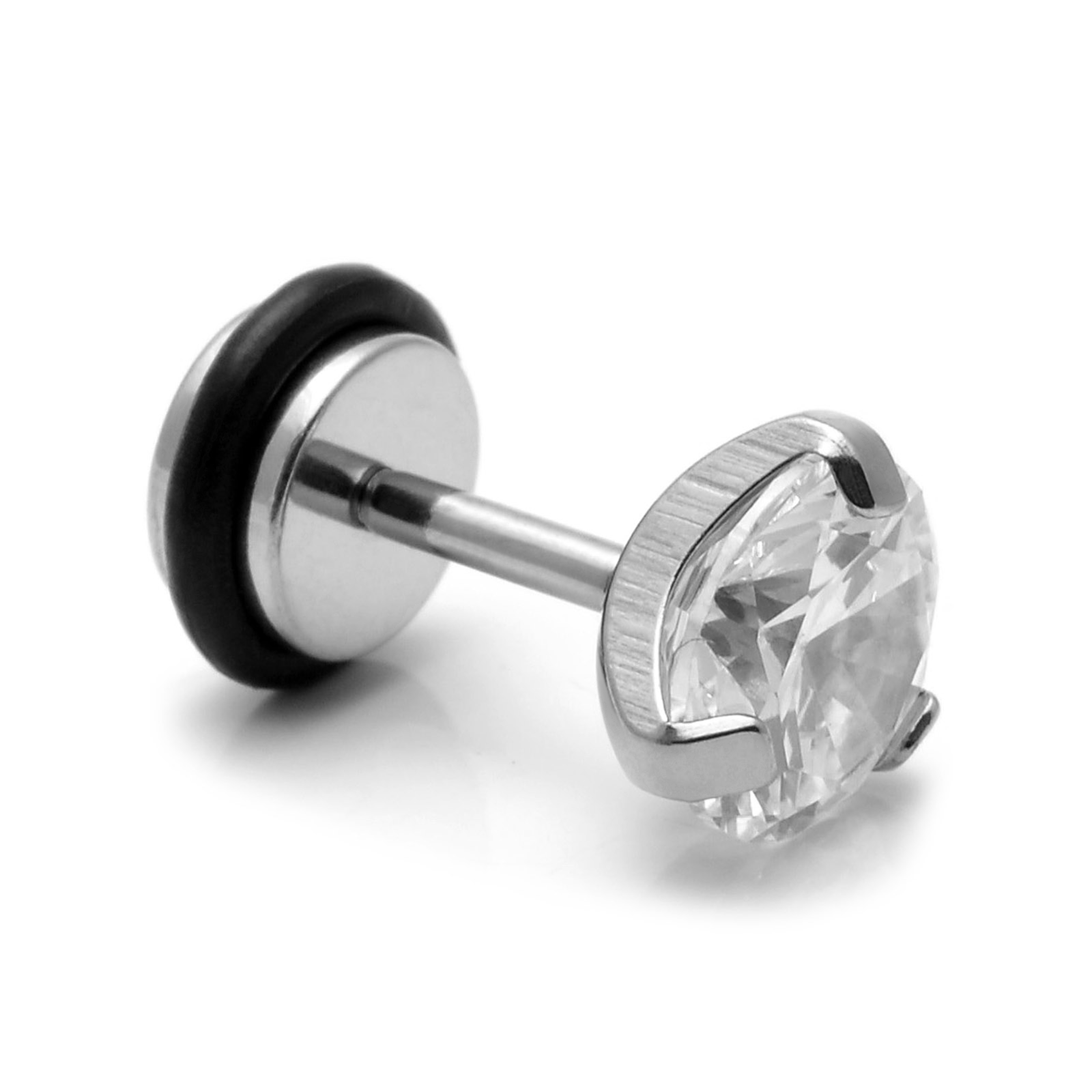 Pendiente de circonita redonda de 8 mm - 2