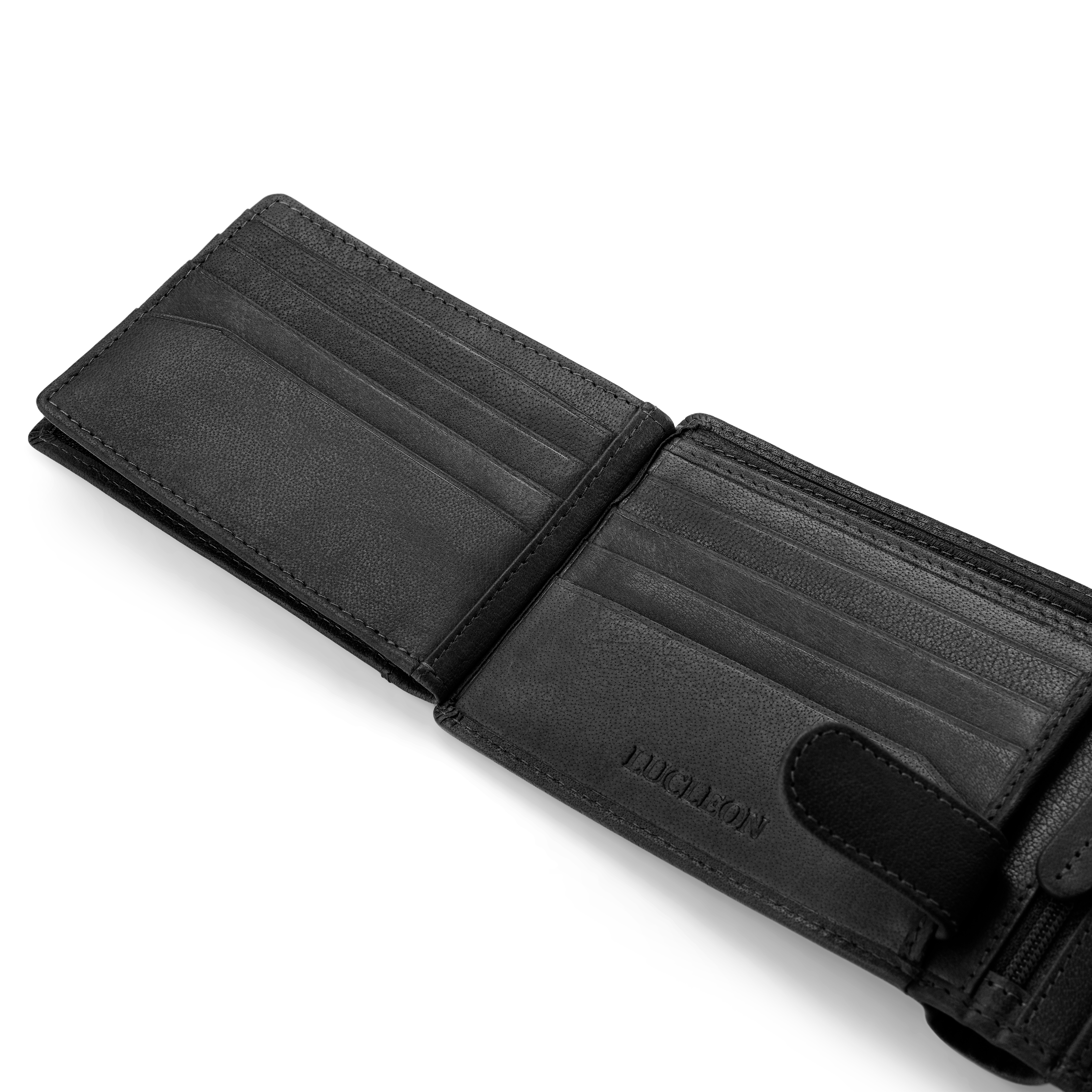 Čierna peňaženka s RFID blokovaním z byvolej kože - 7