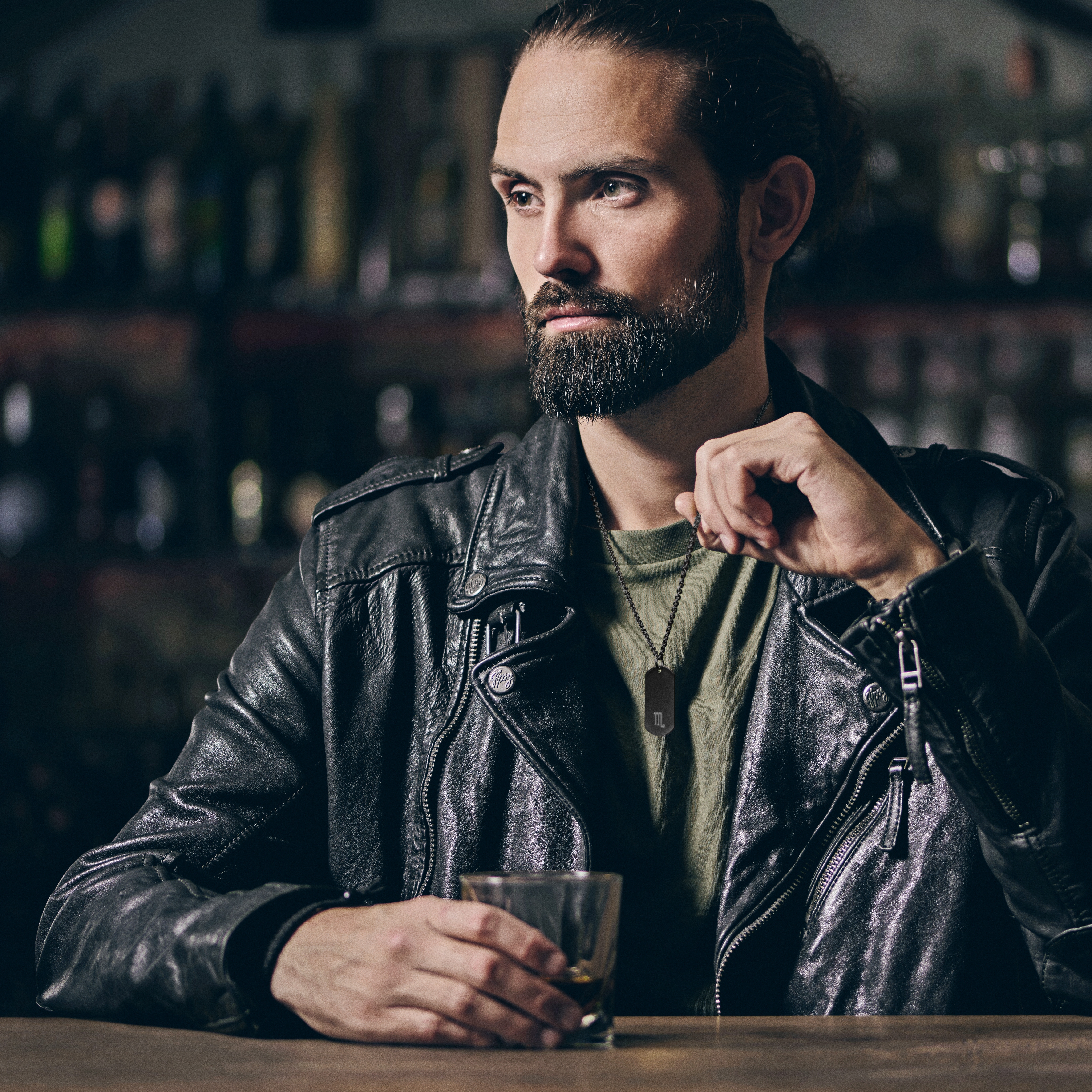 Scorpio Zodiac Gunmetal Steel Necklace - 4