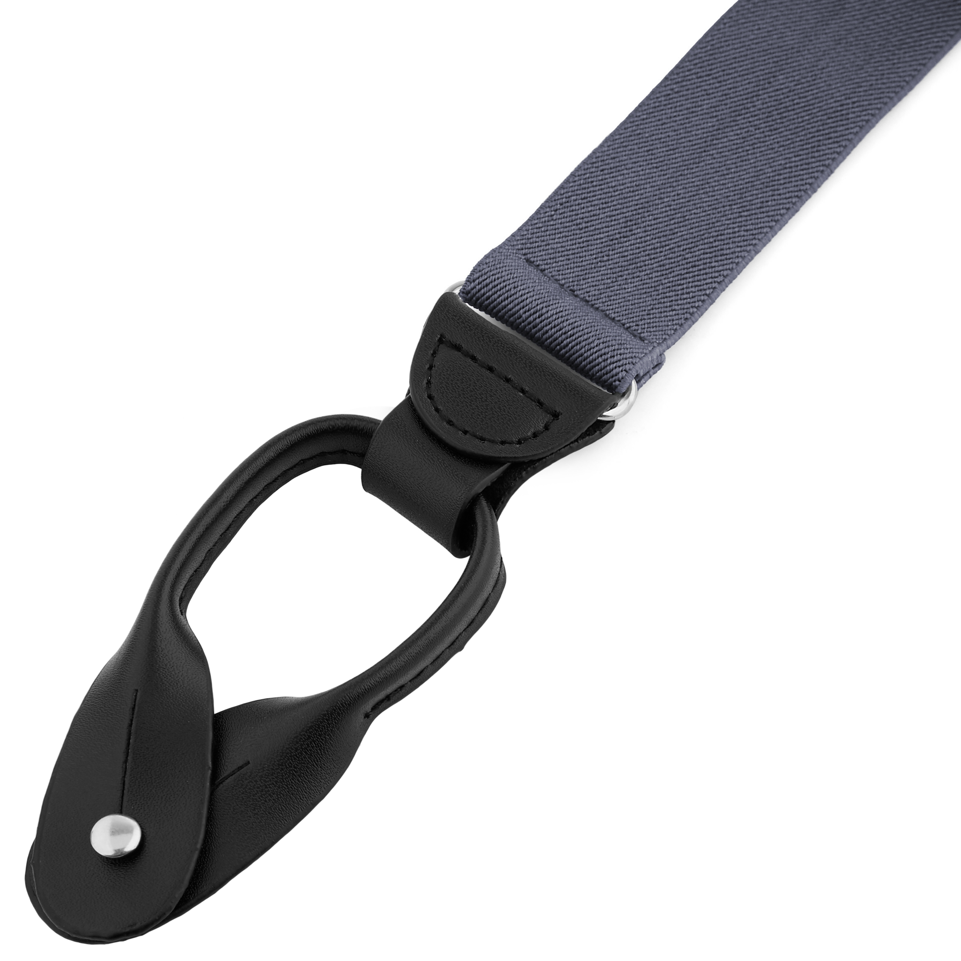 Bretelles larges à boutons - couleur gris anthracite  - 2