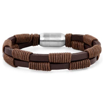 Wrapped Brown Leather Bracelet