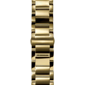 Bracelet de montre en acier inoxydable doré de 21 mm - Fixation rapide