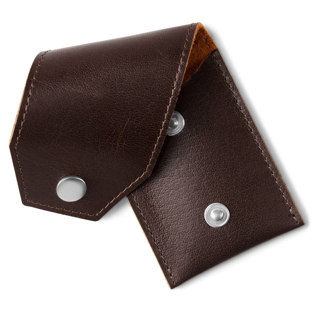 hover: Dark Brown Buffalo Leather Safety Razor Carrying Case hover: Dark Brown Buffalo Leather Safety Razor Carrying Case