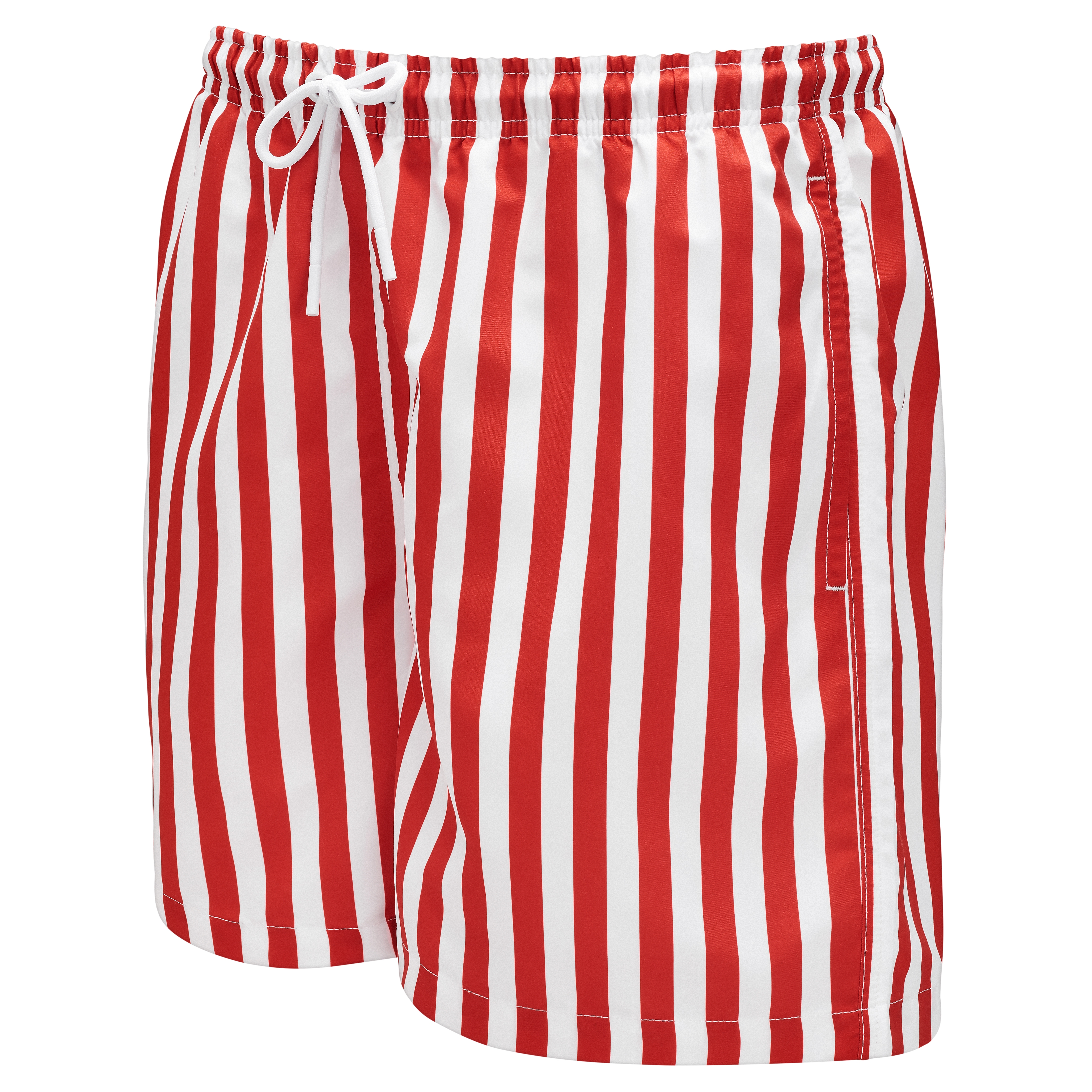 Pantaloncini mare a righe rosso e bianche - 2