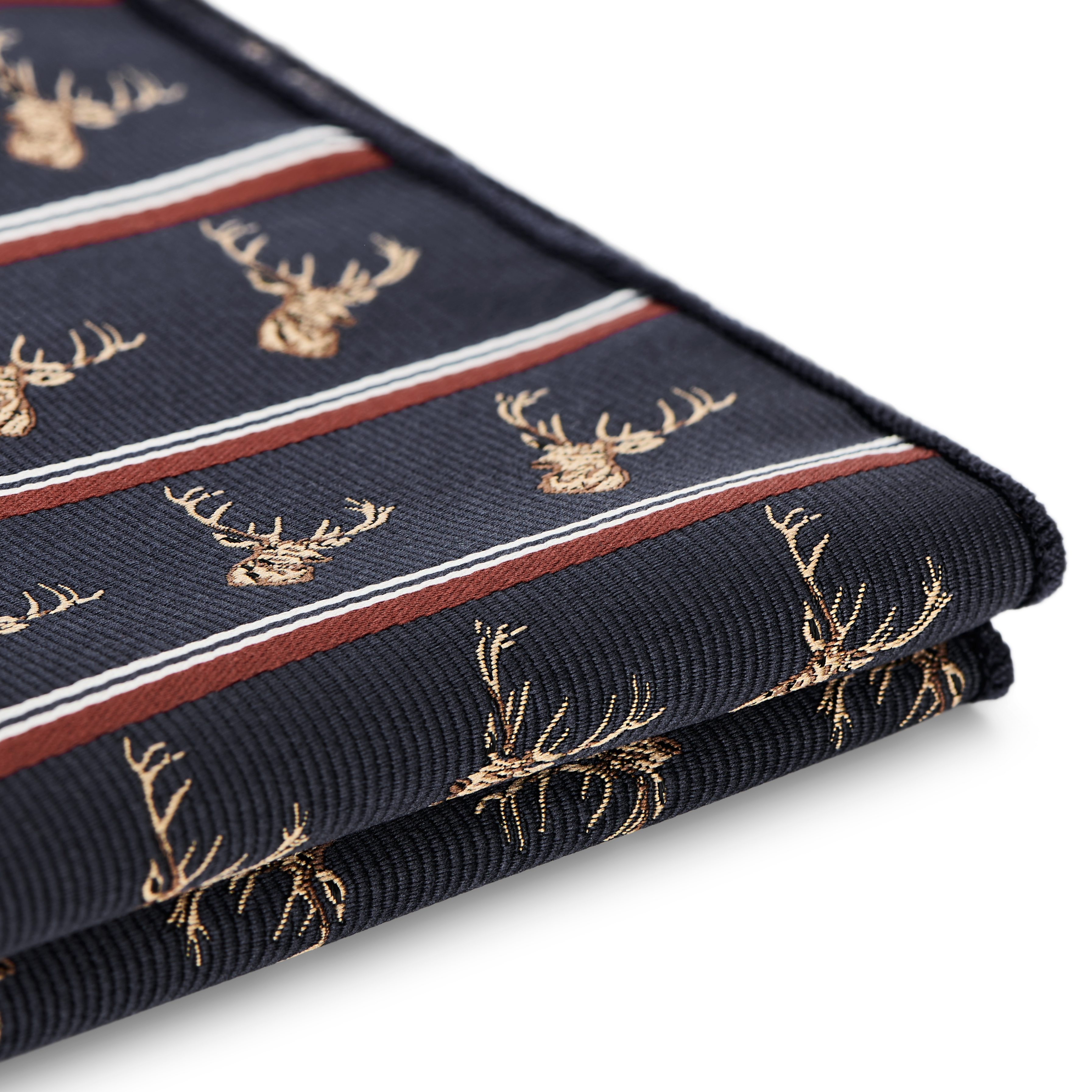 Zoikos | Navy Blue Reindeer Pocket Square - 3