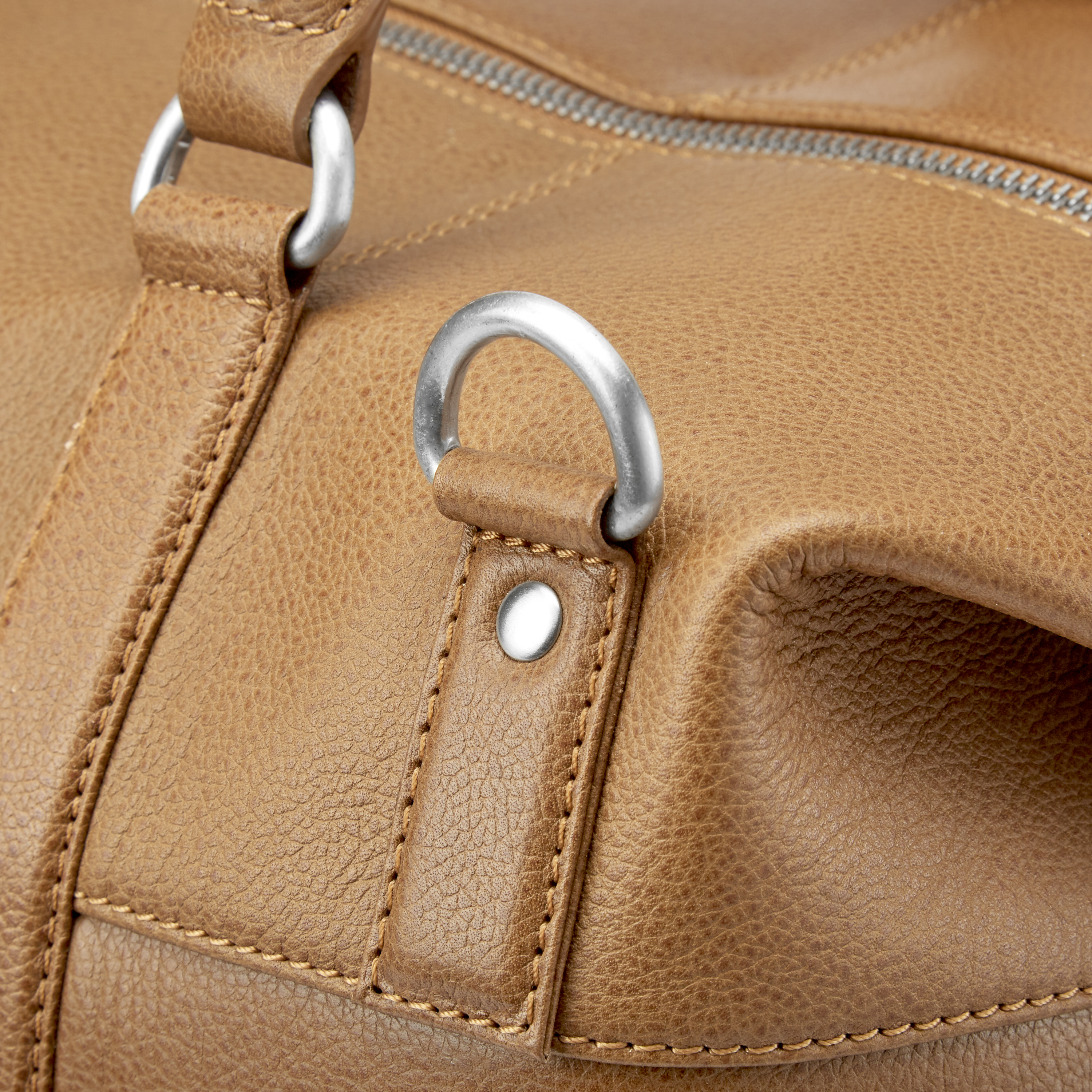 Sac de fin de semaine en cuir brun tan Sean - 8