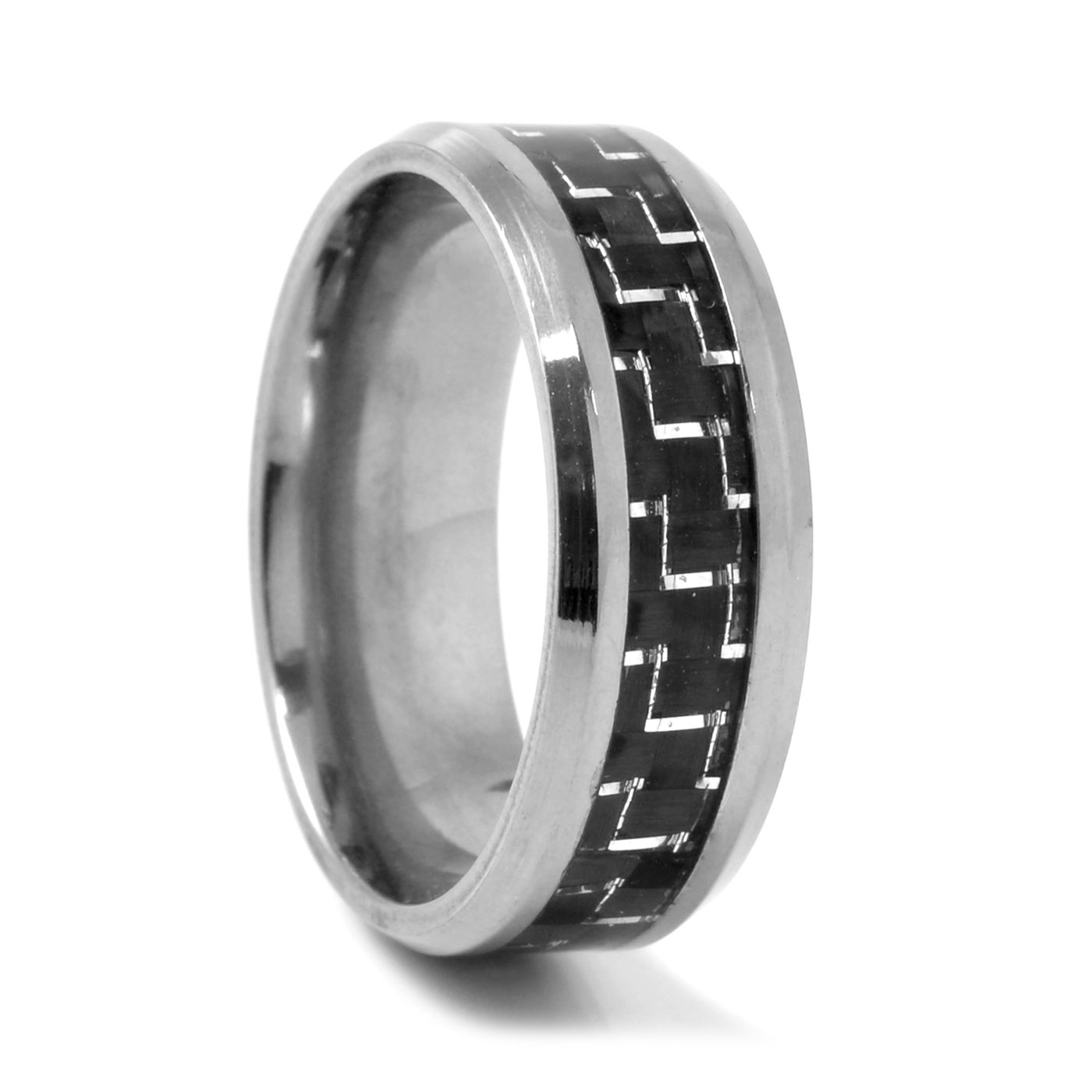 Carbon Detail Titanium Ring - 1