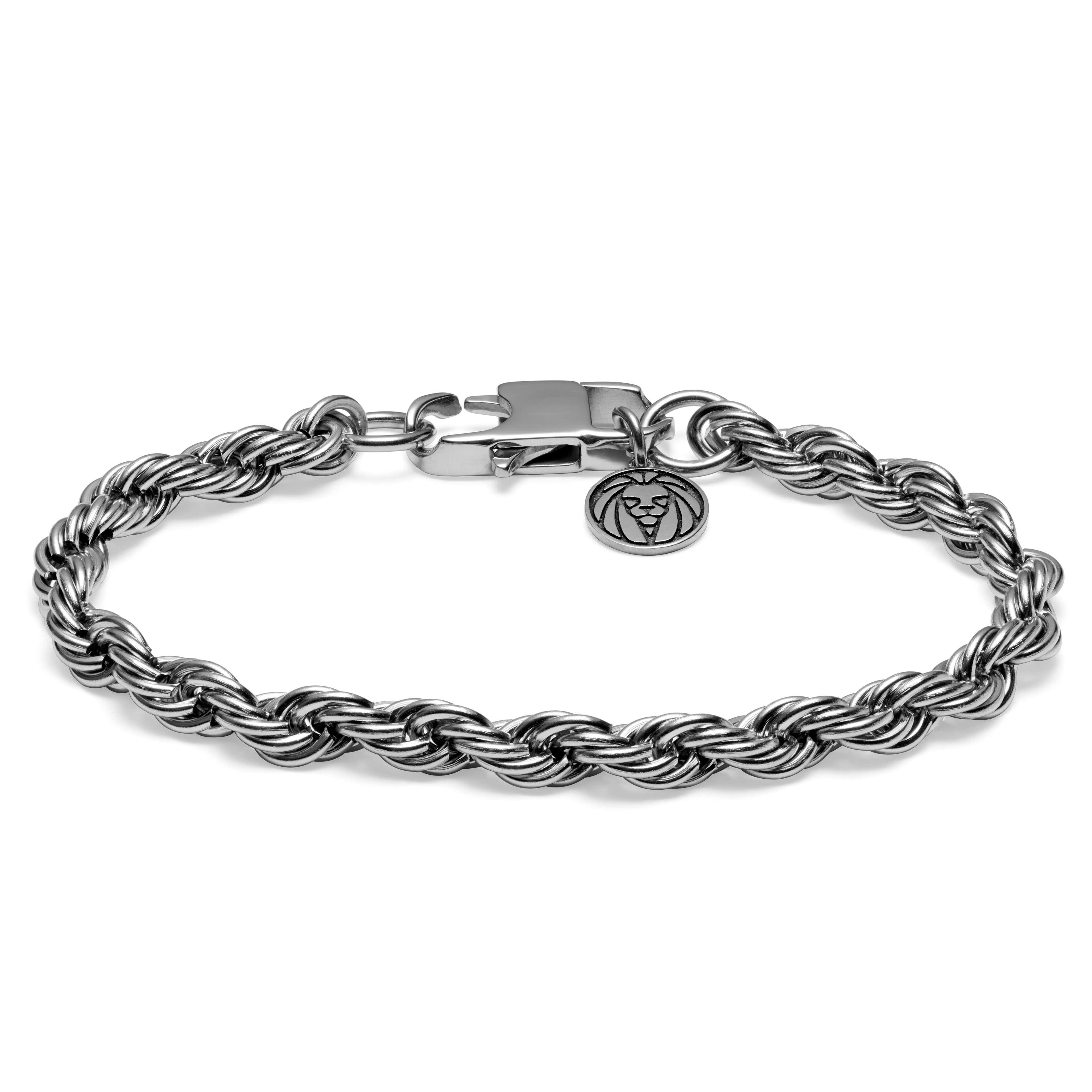 Corwin Amager Silver-Tone 6mm Rope Chain Bracelet
