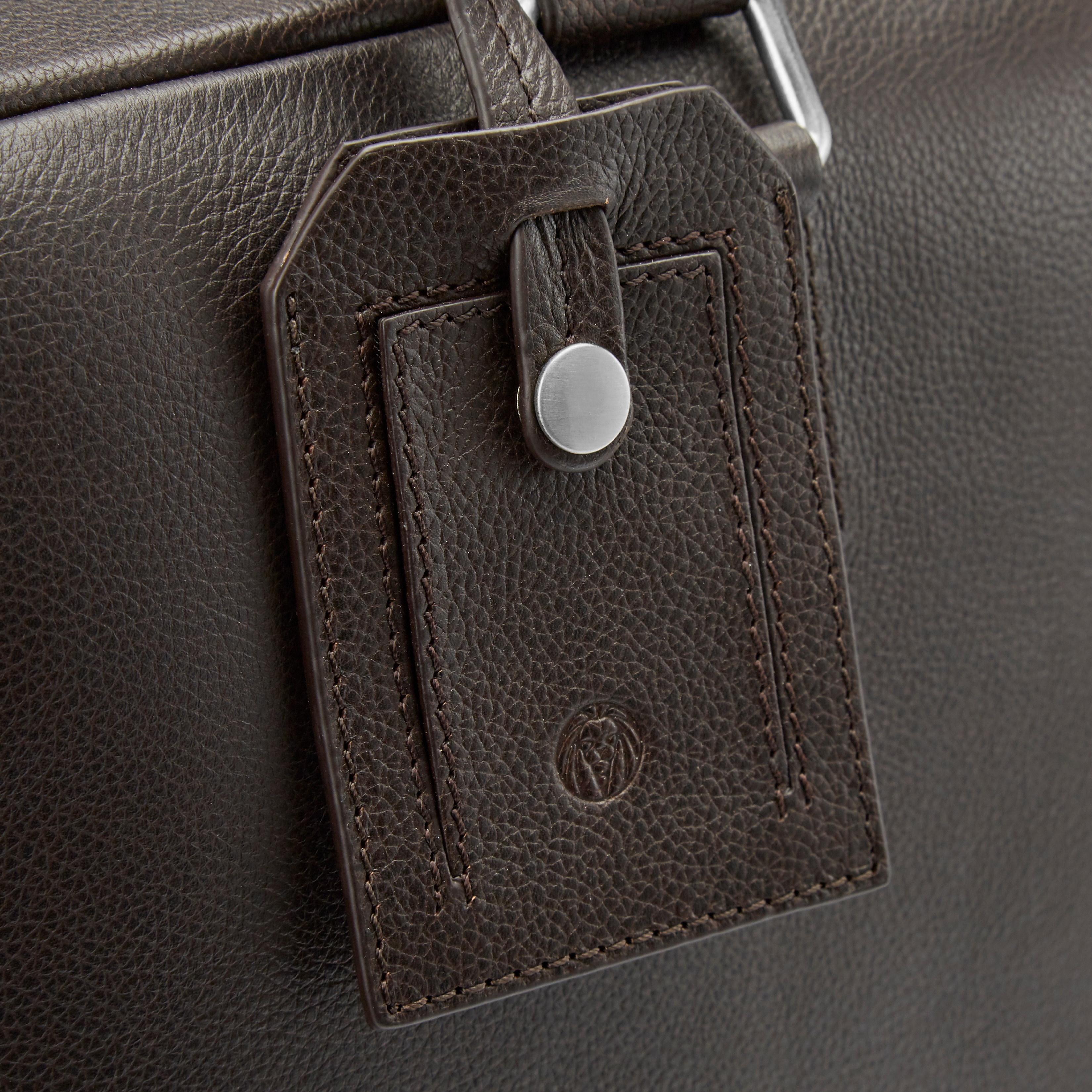 Bolsa de viaje de cuero marrón oscuro Layne - 6