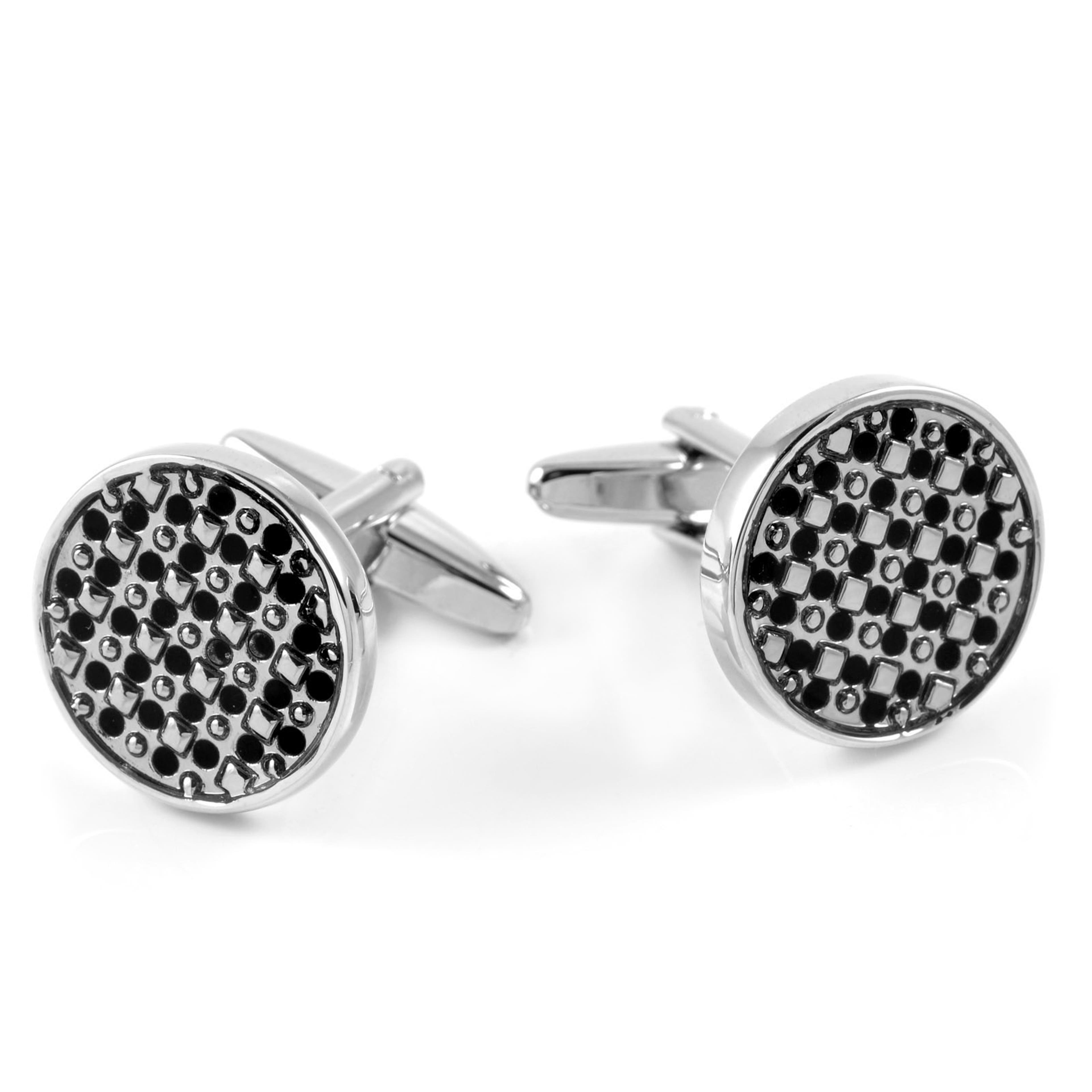 Round Black Detail Cufflinks Round Black Detail Cufflinks