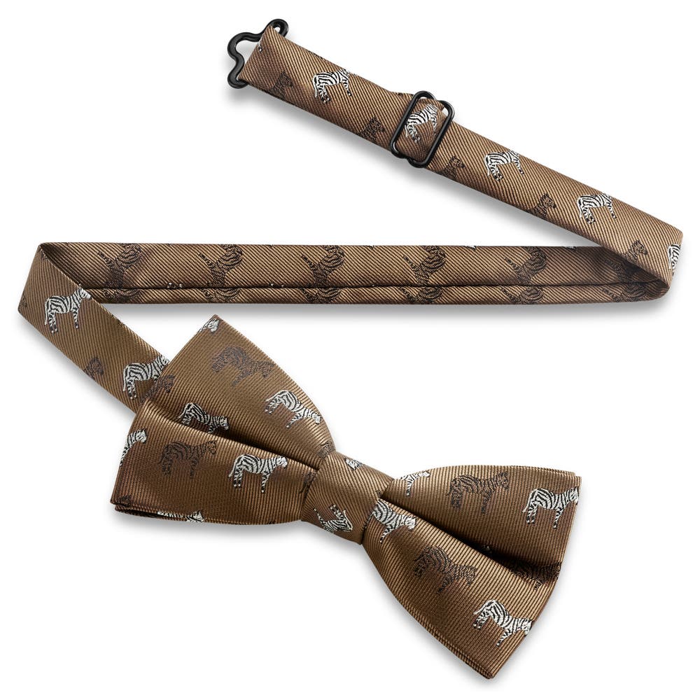 hover: Zoikos | Brown Zebra Pre-Tied Bow Tie hover: Zoikos | Brown Zebra Pre-Tied Bow Tie