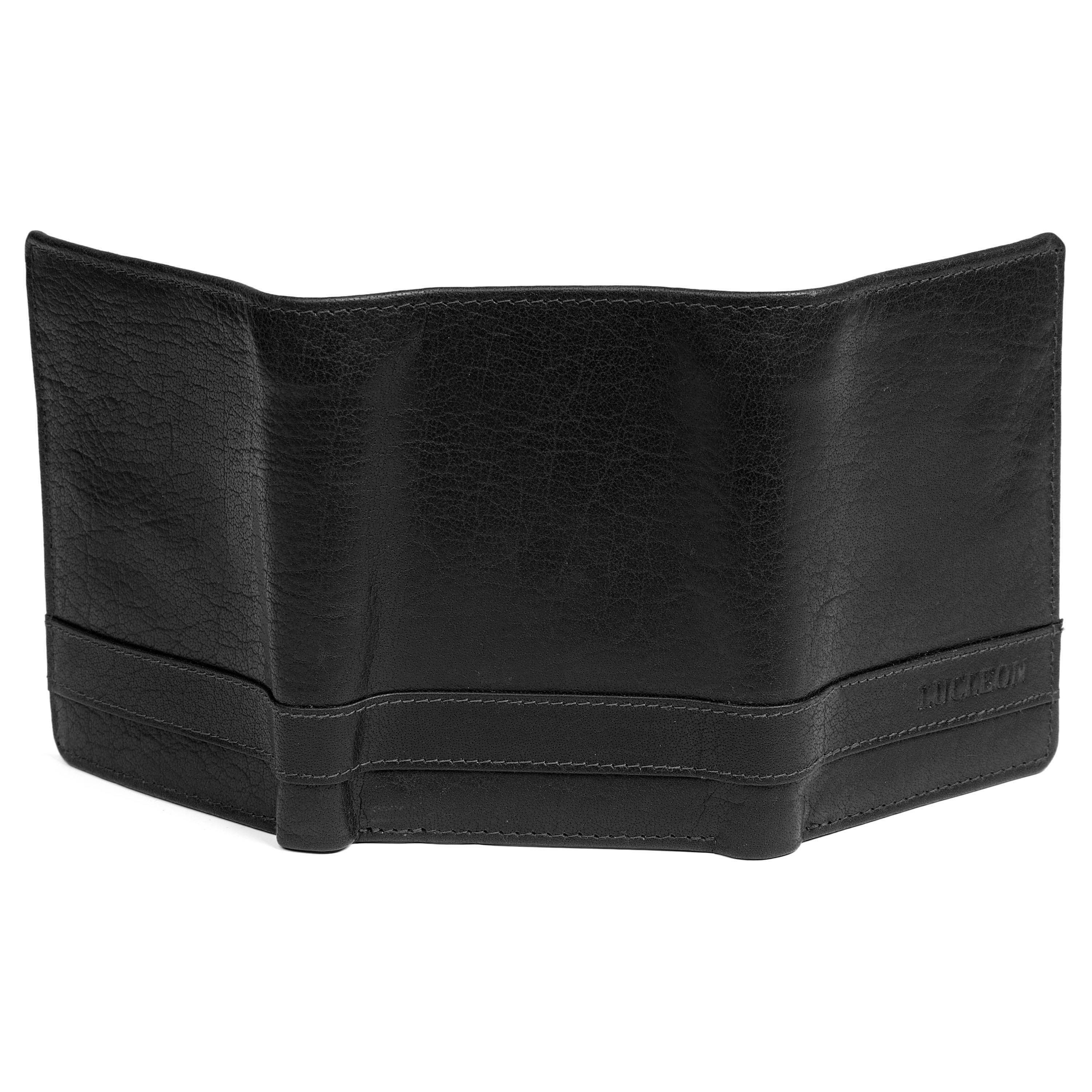 Montreal Dreifach Klappbare Schwarze RFID Leder Geldbörse - 4