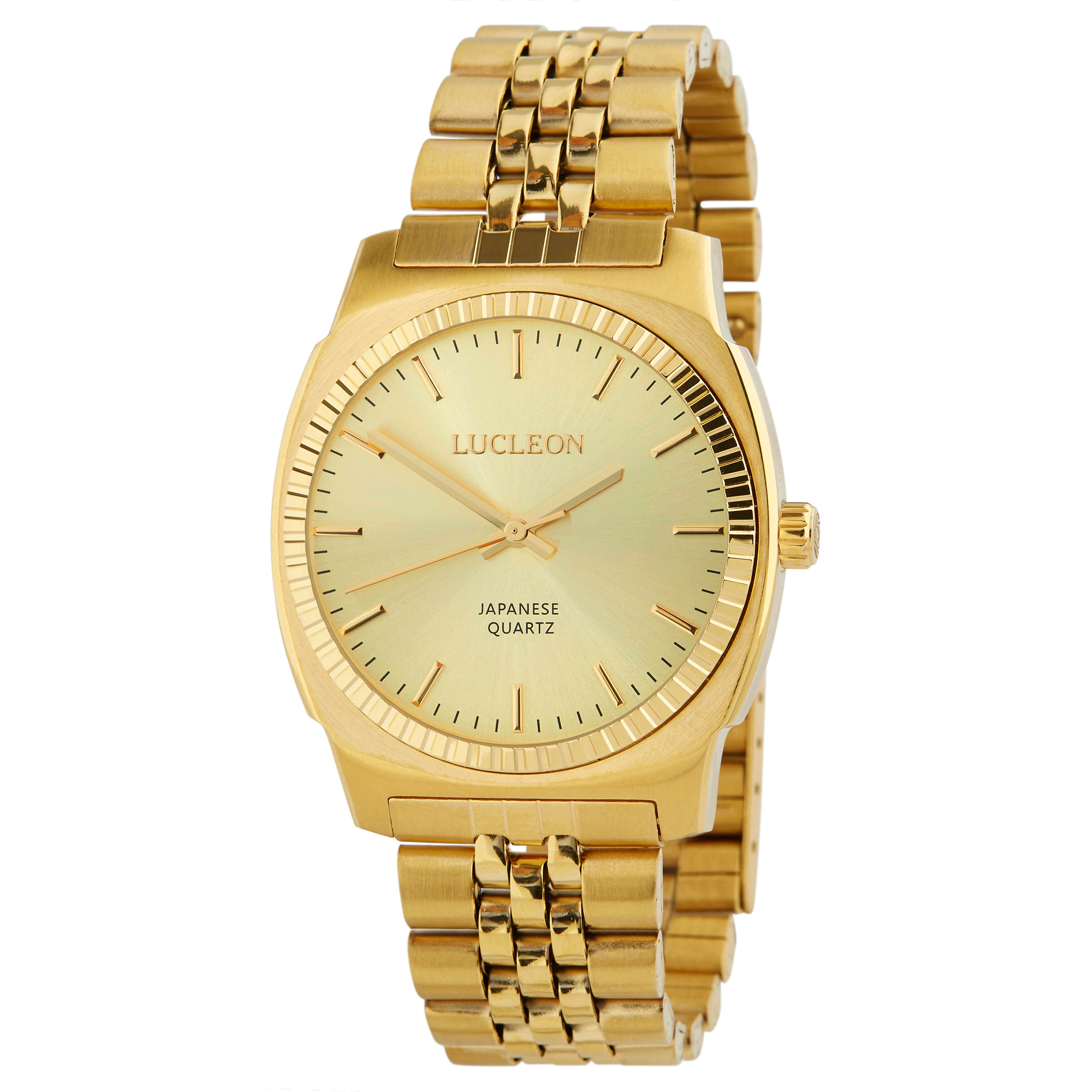 Major | Gold-Tone Minimalist Stainless Steel Watch With Gold-Tone Dial