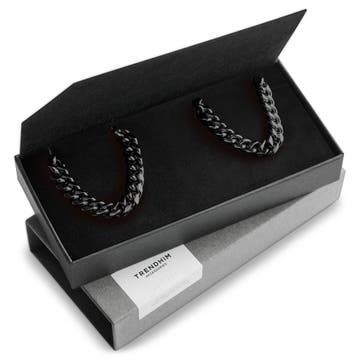 8 mm Black Bracelet & Surgical Steel Necklace Gift Box 8 mm Black Bracelet & Surgical Steel Necklace Gift Box