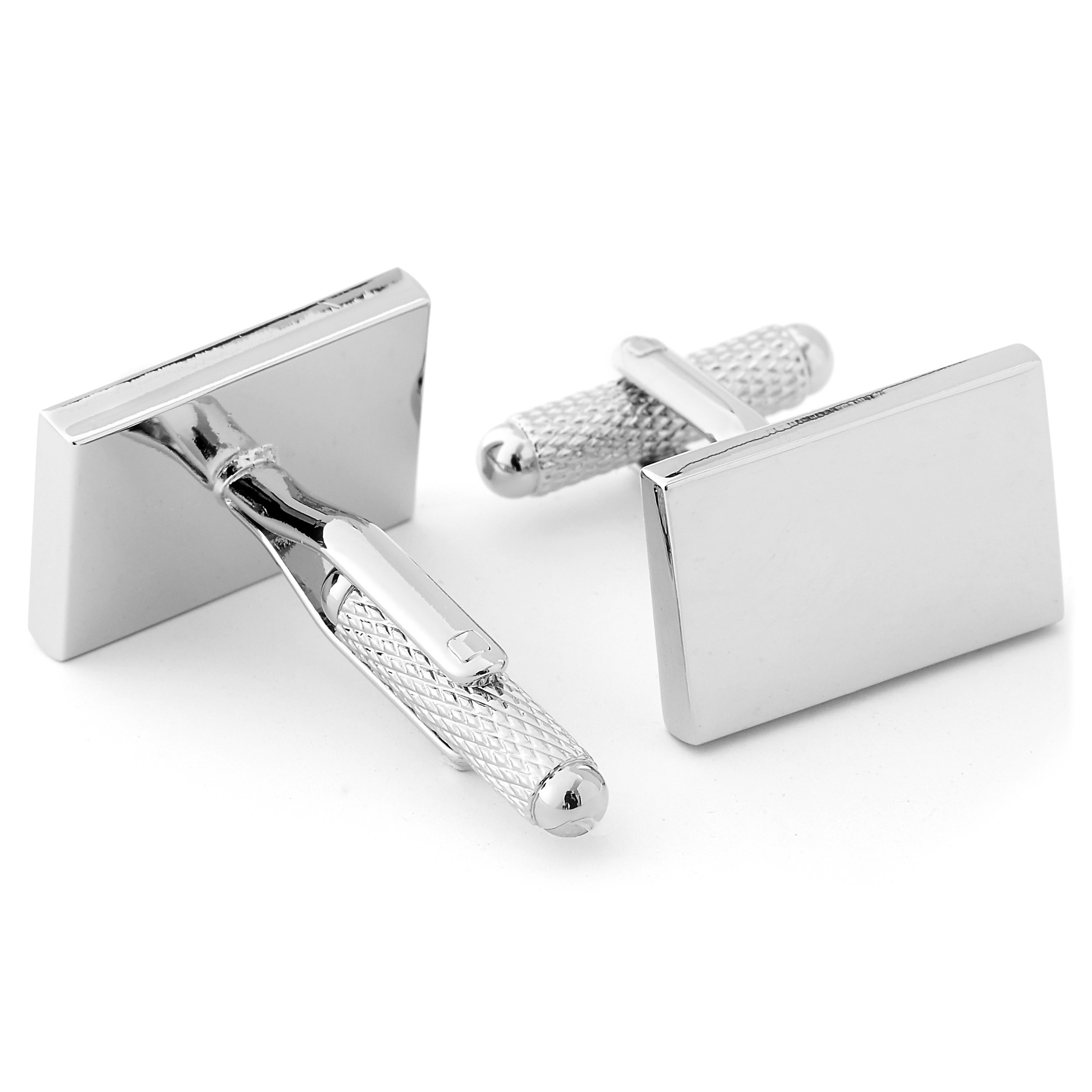 Zilverkleurige Manchetknopen Omgekeerde Stijl - 2