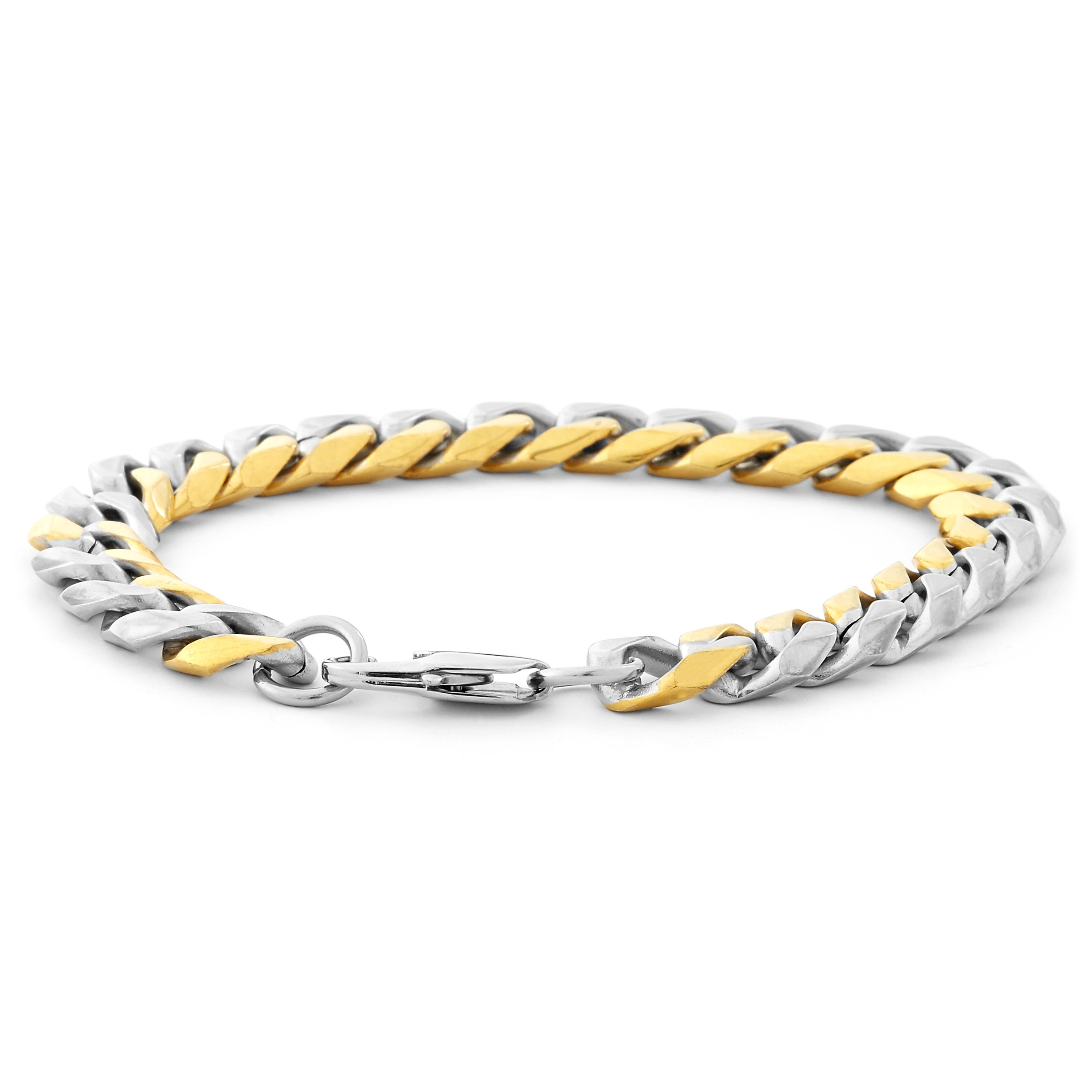 Hopean- & kullanvärinen paksu ketju - 3