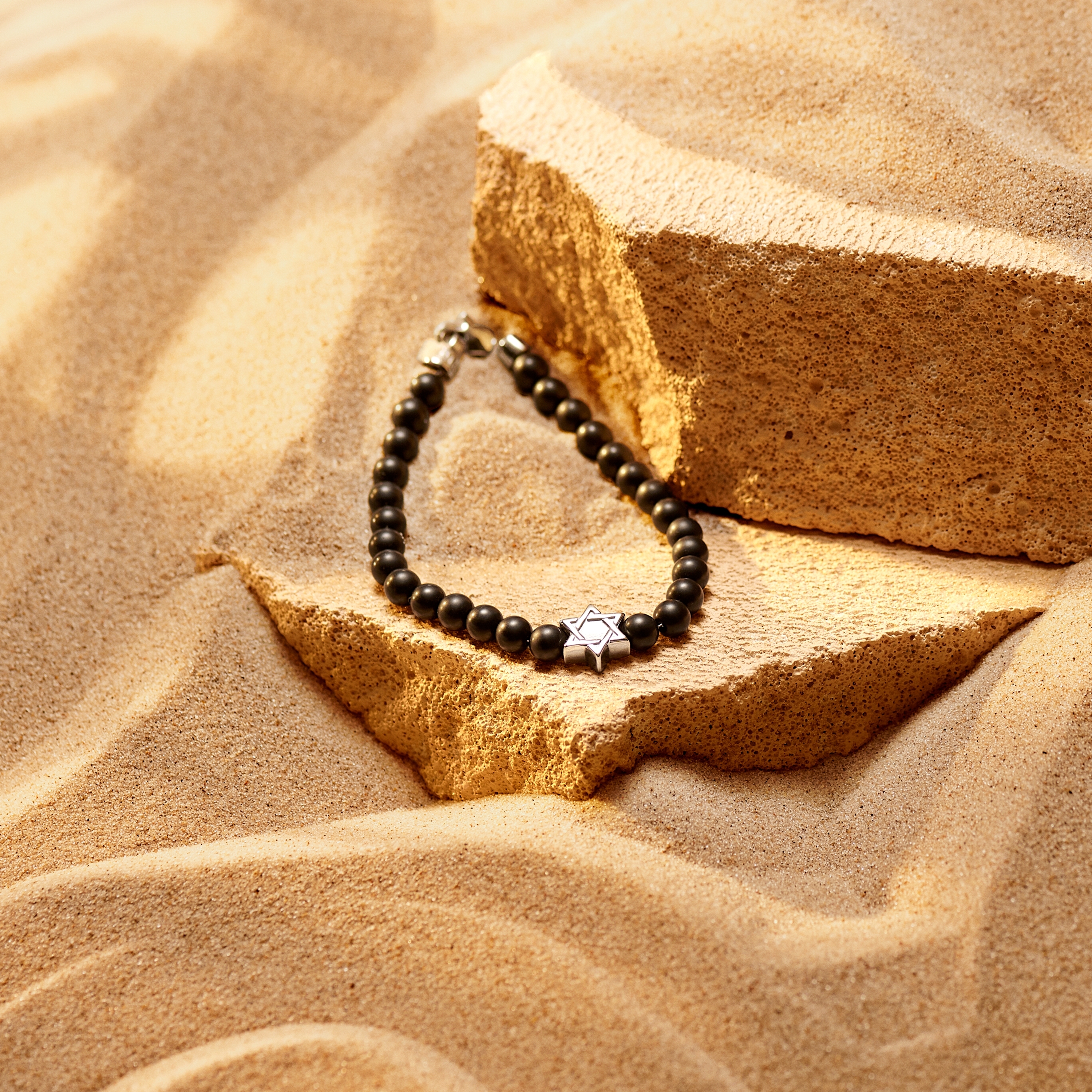 Unity | 6 mm Onyx Star of David Bracelet - 2