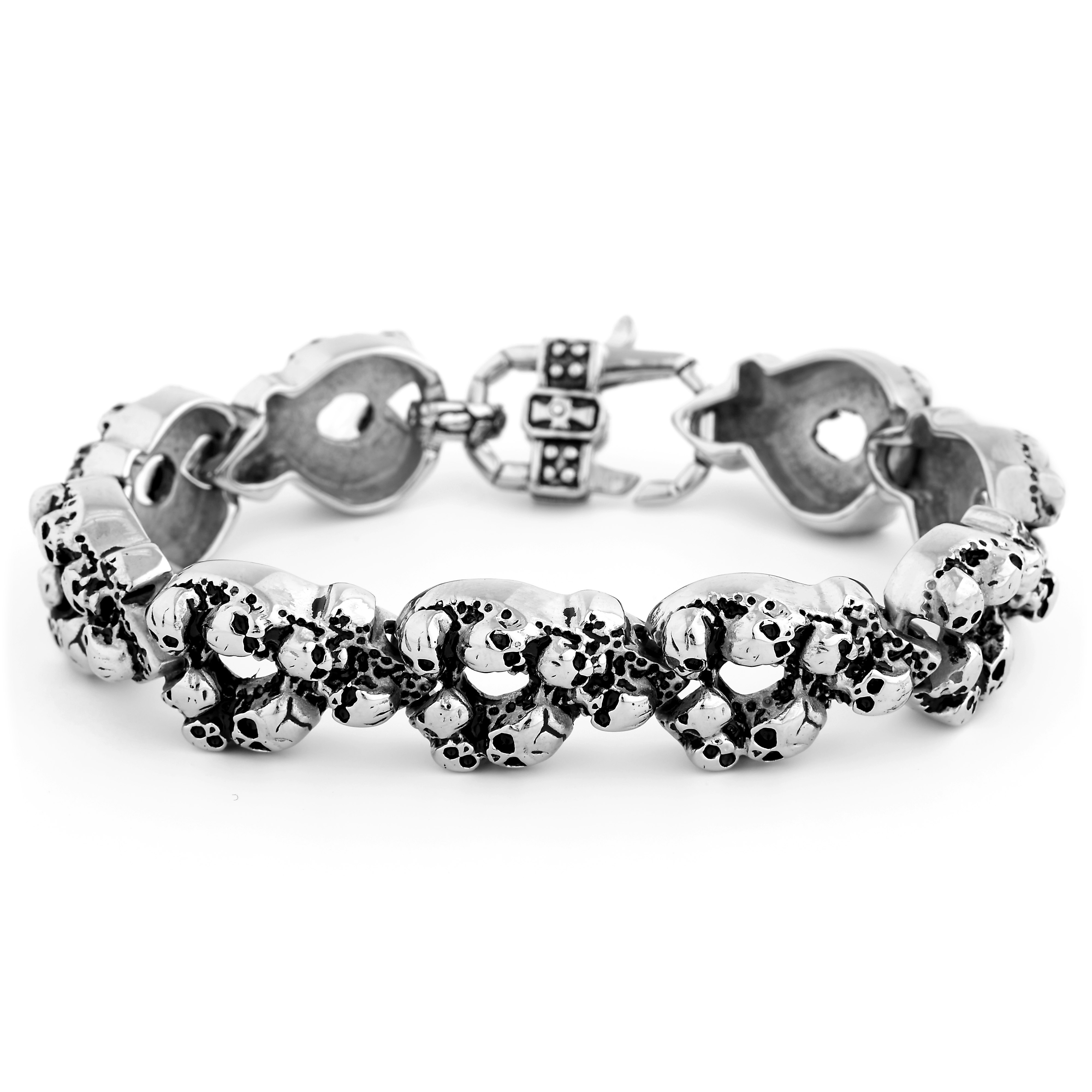 Bracciale rock con teschi - 1