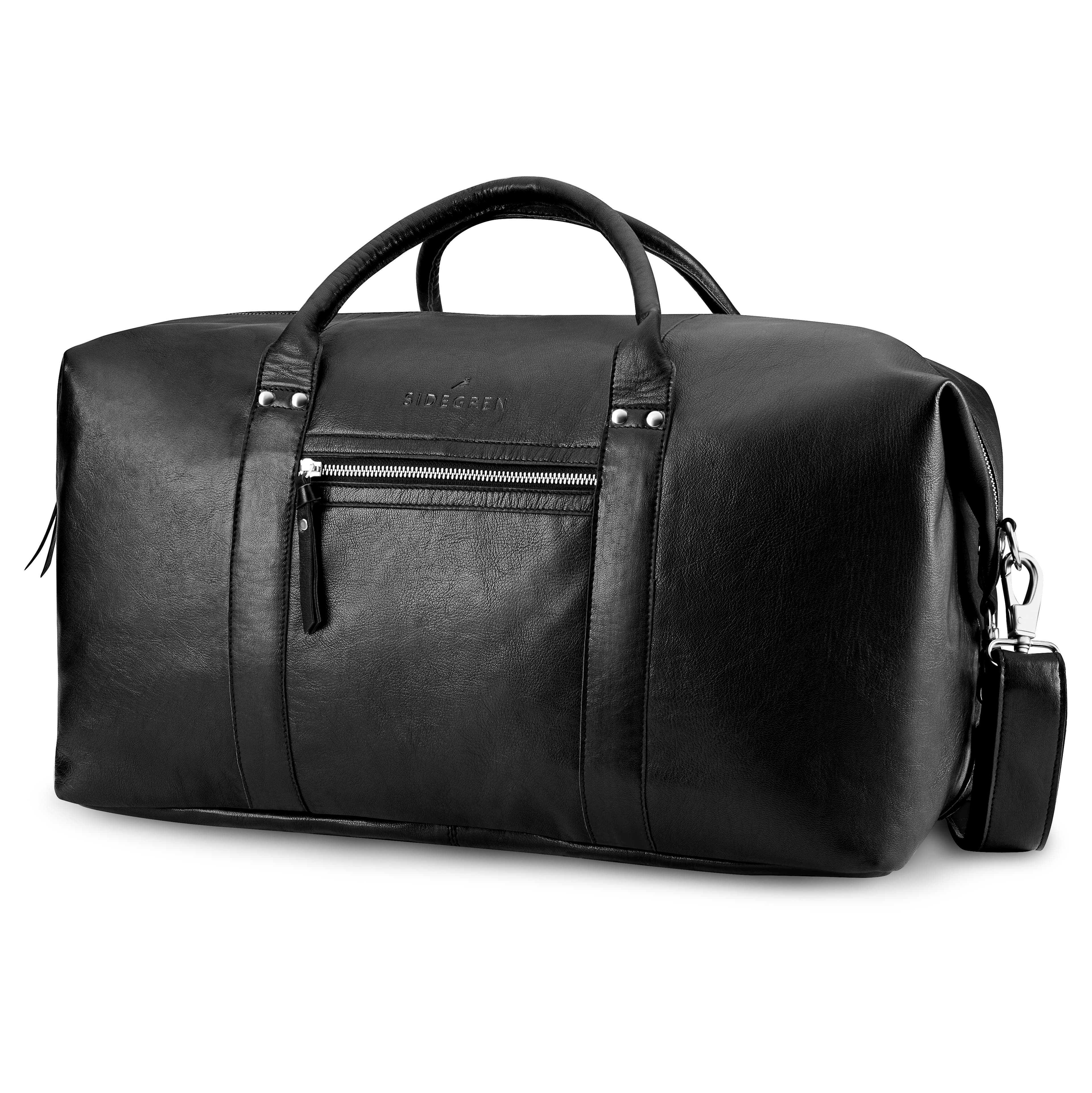 Fidei | Black Full Grain Goat Leather Travel Bag