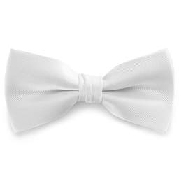 White Pre-Tied Silk-Twill Bow Tie