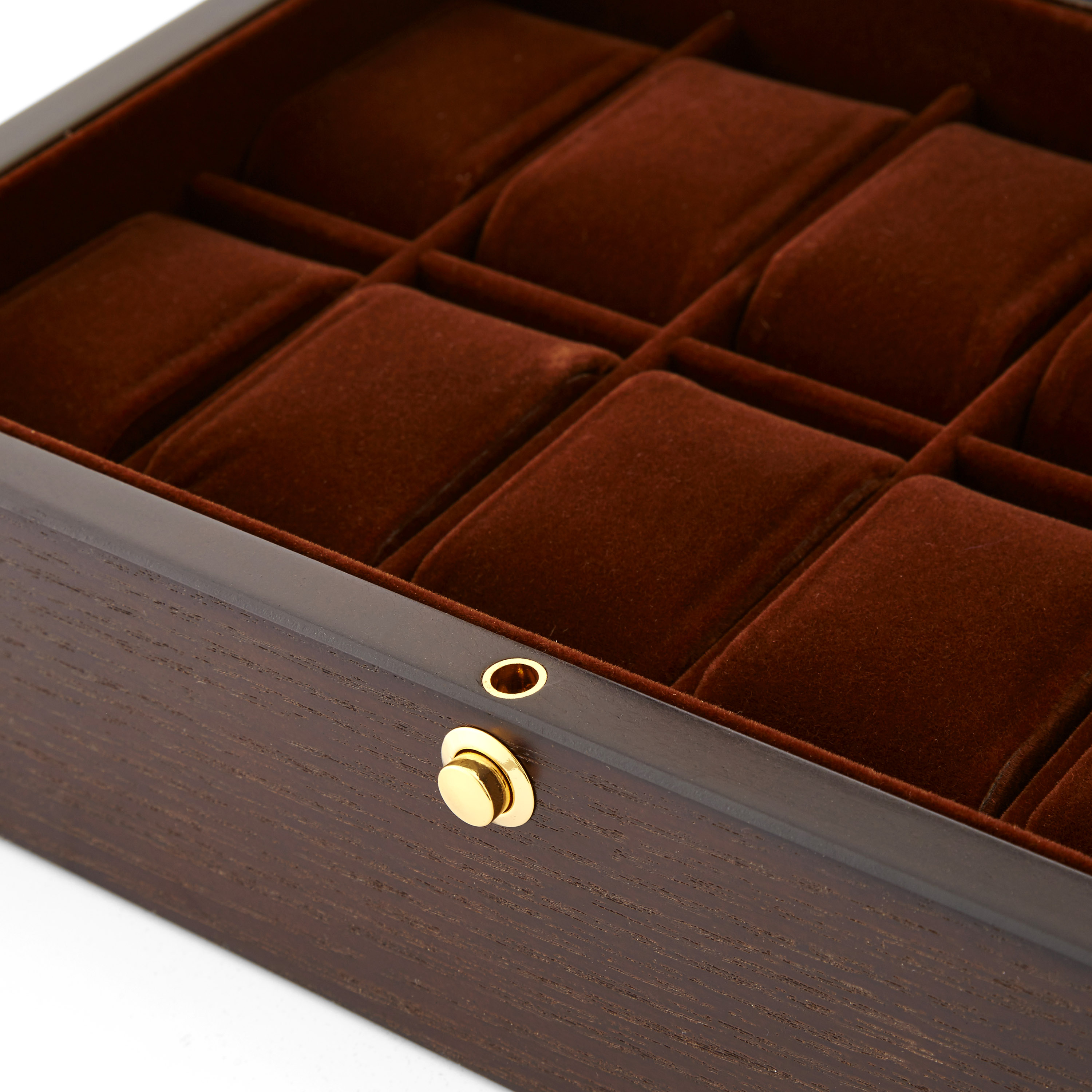 Bellissima scatola porta orologi in impiallacciatura di frassino - 12 orologi - 4