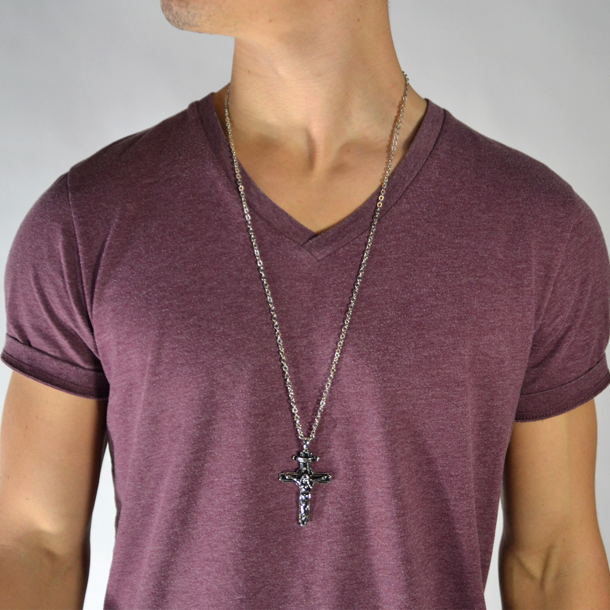 Kvinna Kors Stålhalsband - 3