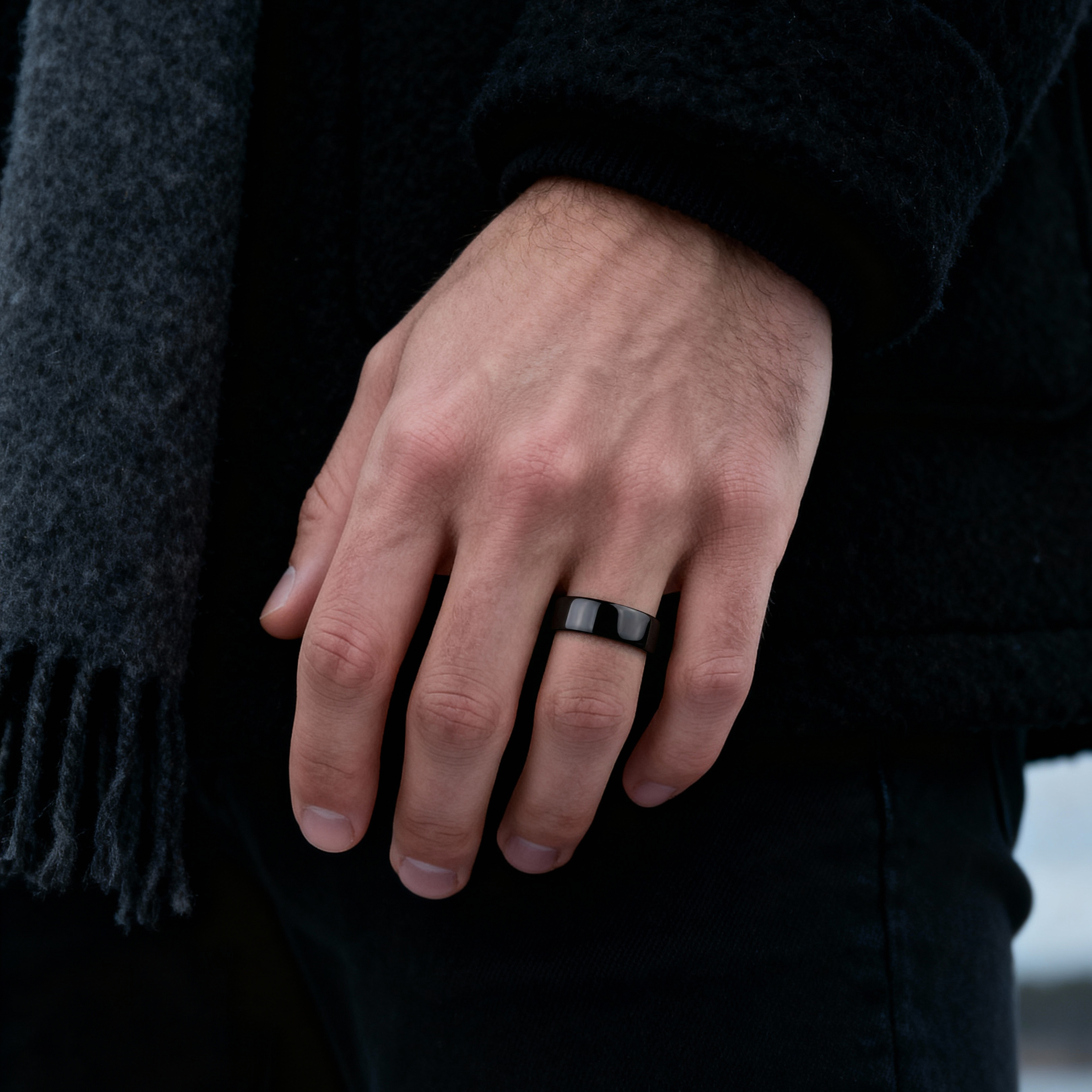 Poleret Sort Keramikring - 2