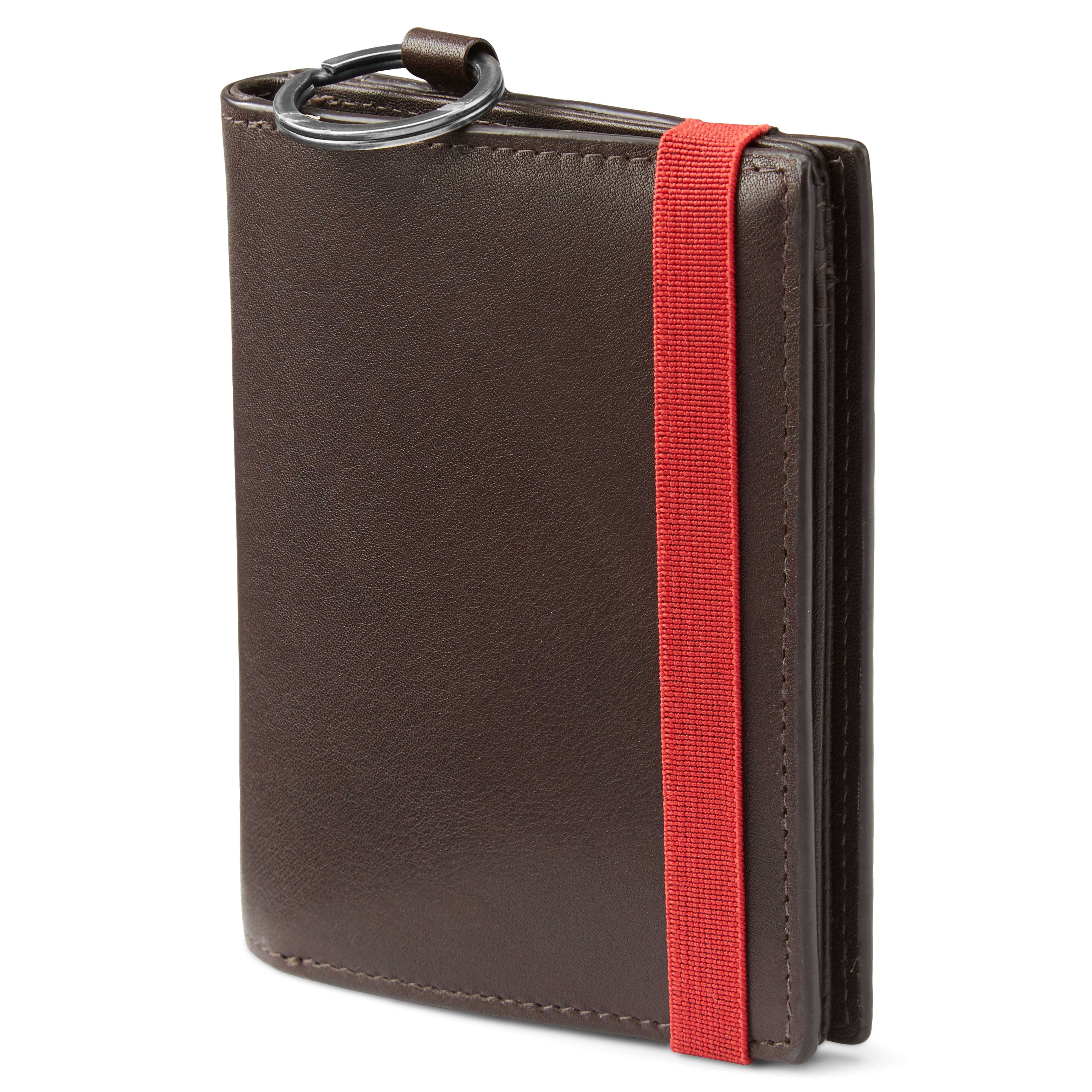 Lincoln | Dark-Brown Leather RFID-Blocking Wallet with Keyring
