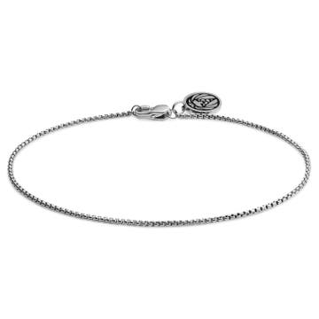 Essentials | 1 mm Silver-Tone Curved Box Chain Bracelet Essentials | 1 mm Silver-Tone Curved Box Chain Bracelet