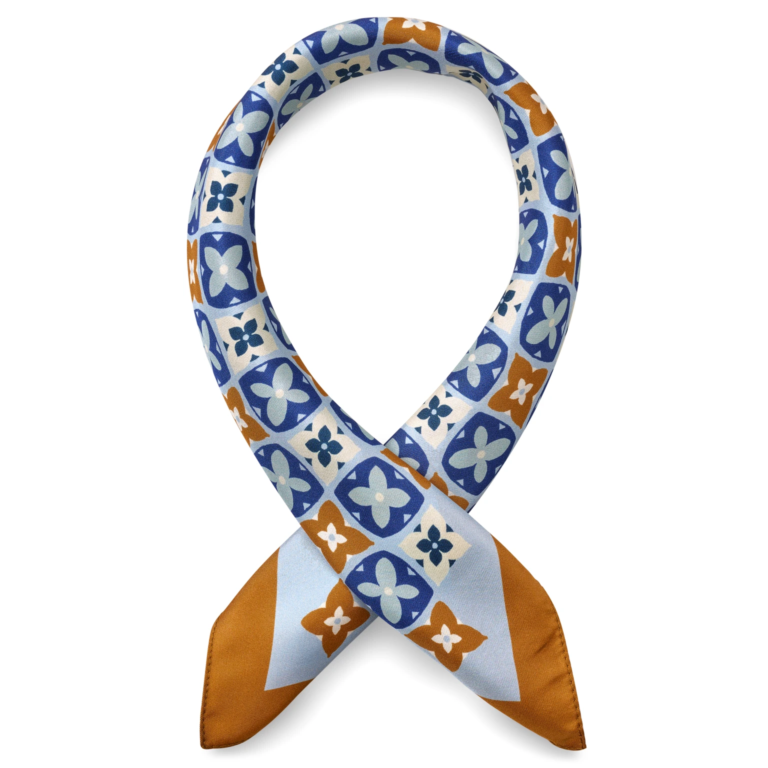 Virtuo | Blue and Brown Silk Neckerchief Virtuo | Blue and Brown Silk Neckerchief