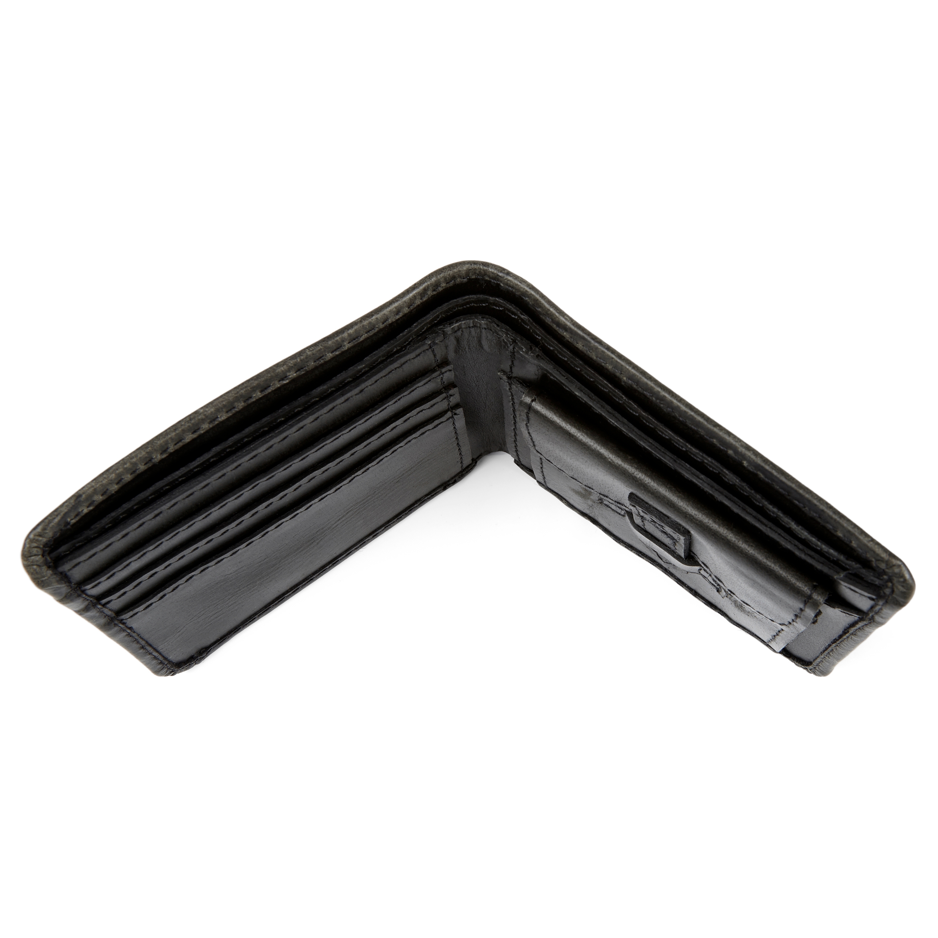 Rustikk Svart Skinnlommebok - 4