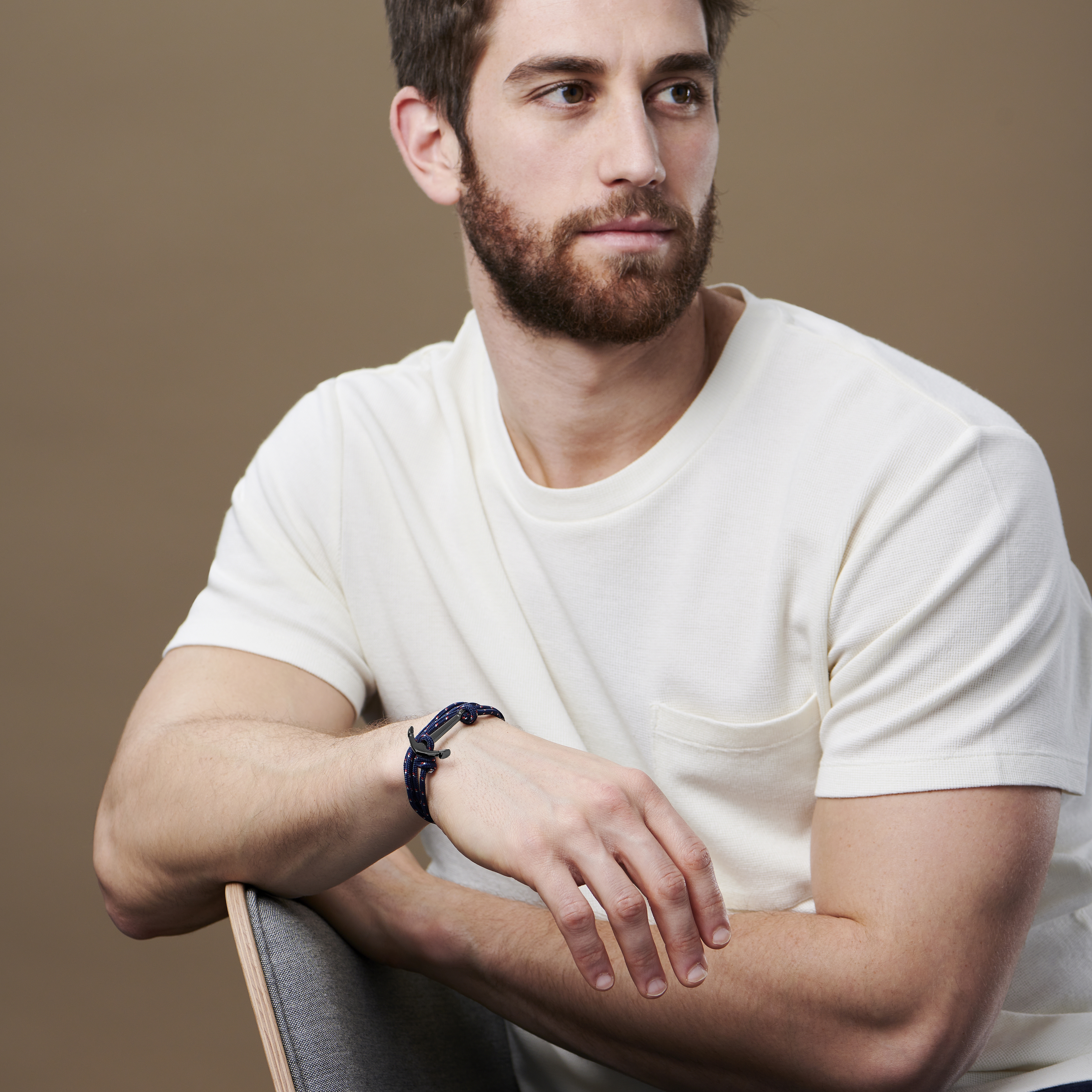 Pulsera de ancla azul y negra - 5