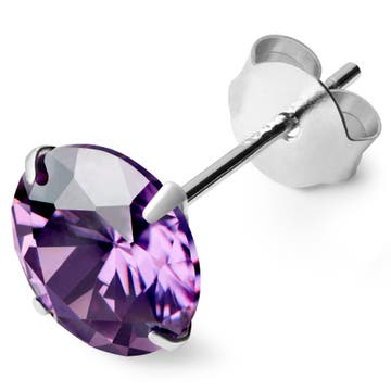 Light Purple 8mm Zircon Stud Earring