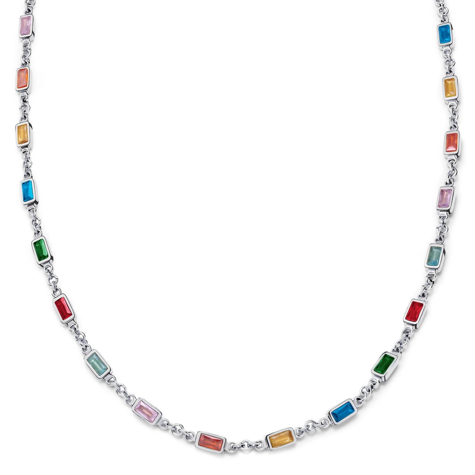Prism | Silvertonat halsband med flerfärgade kristallglasstenar Prism | Silvertonat halsband med flerfärgade kristallglasstenar