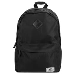 Lewis | Black Polyester & Faux Leather Simple Backpack | In stock!