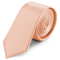 Gravata Estreita em Cetim Rosa de 6 cm
