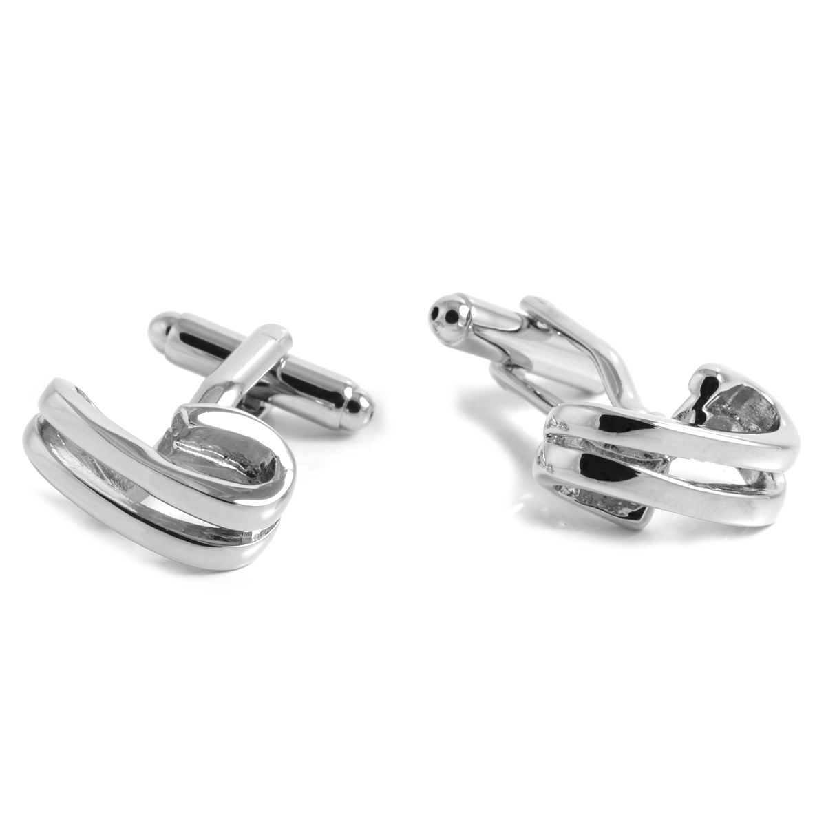 Gedrehte silberne Manschettenknöpfe - 1