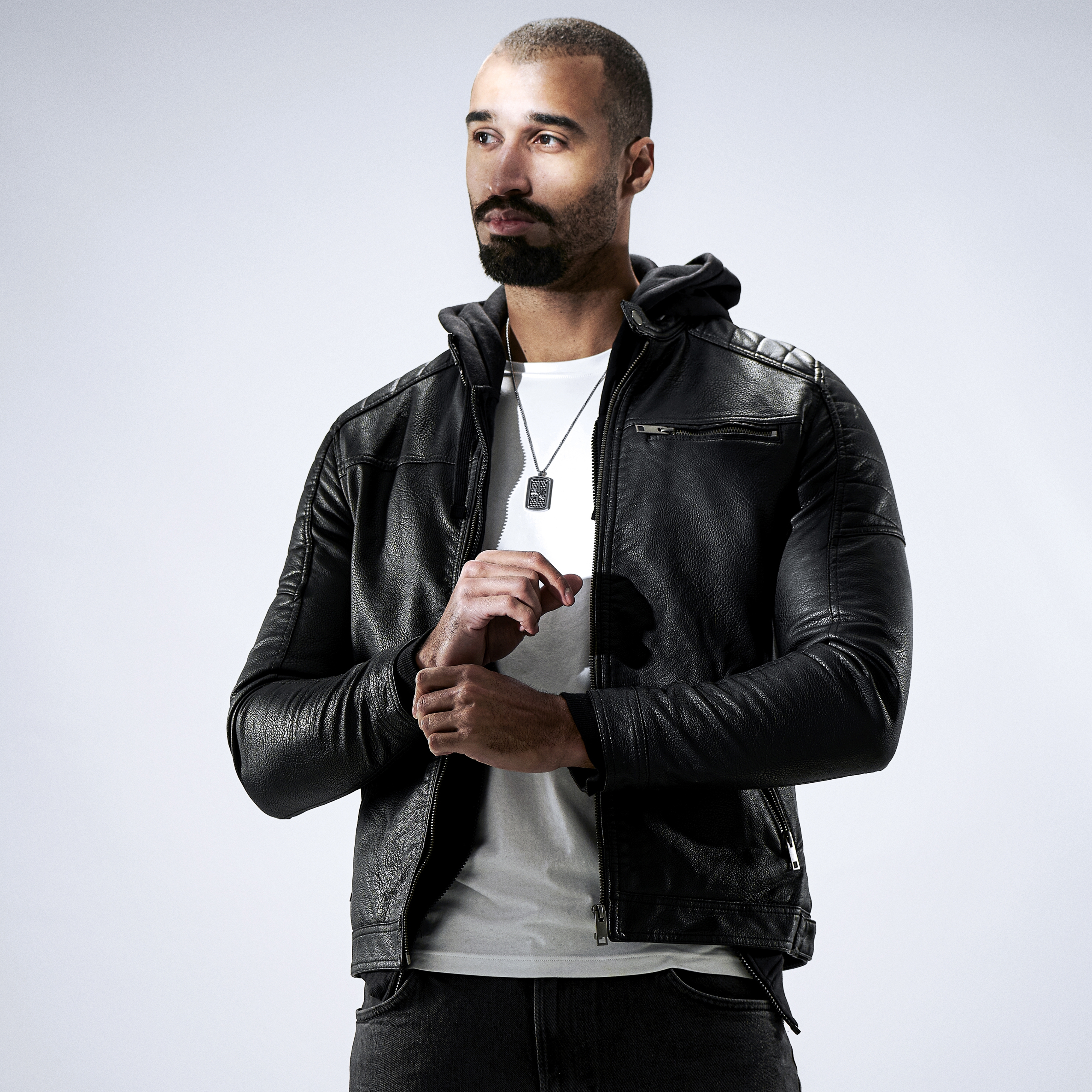 Collar con placa de identificación de acero carus Kayden - 5