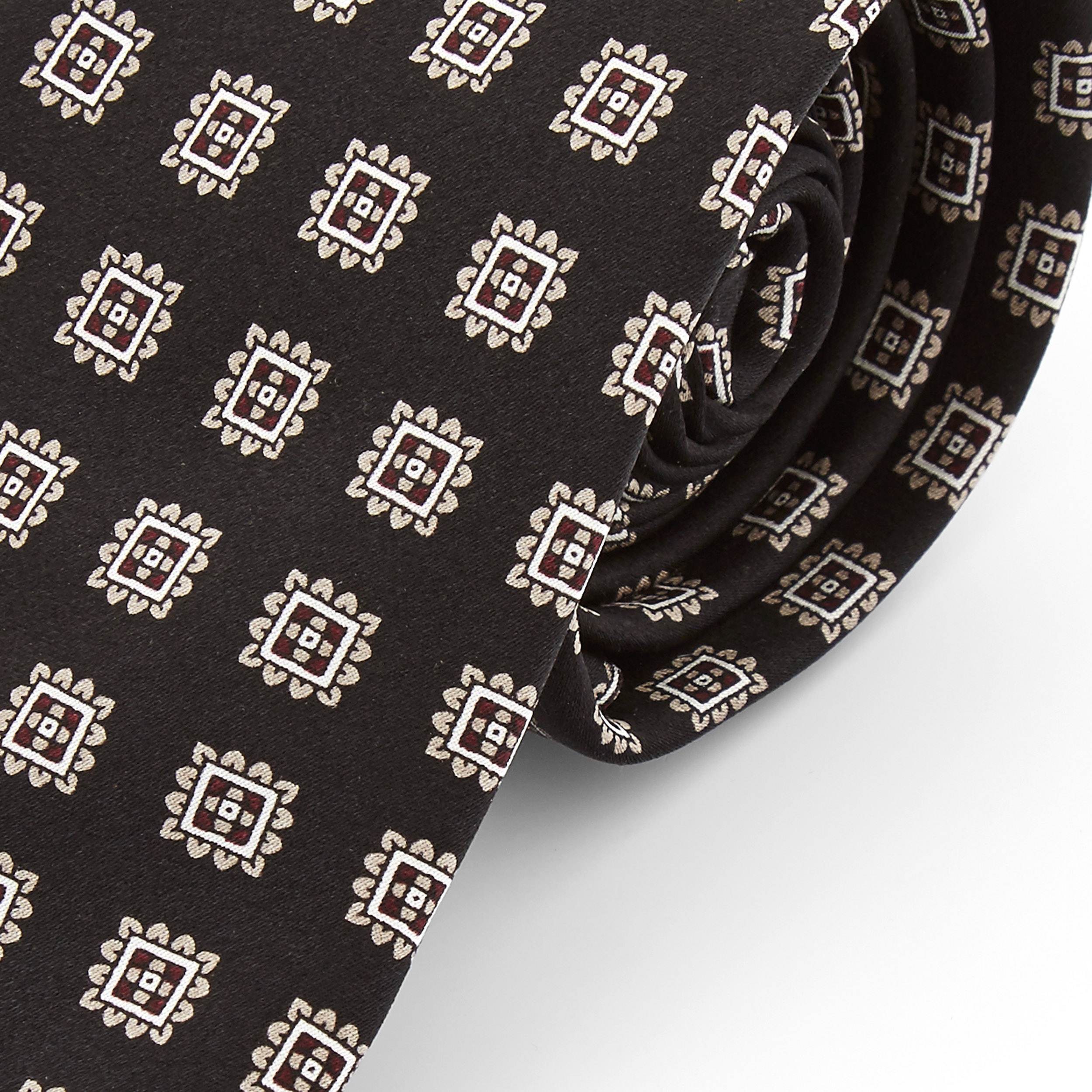 Svart Geometrisk Silkesslips - 2