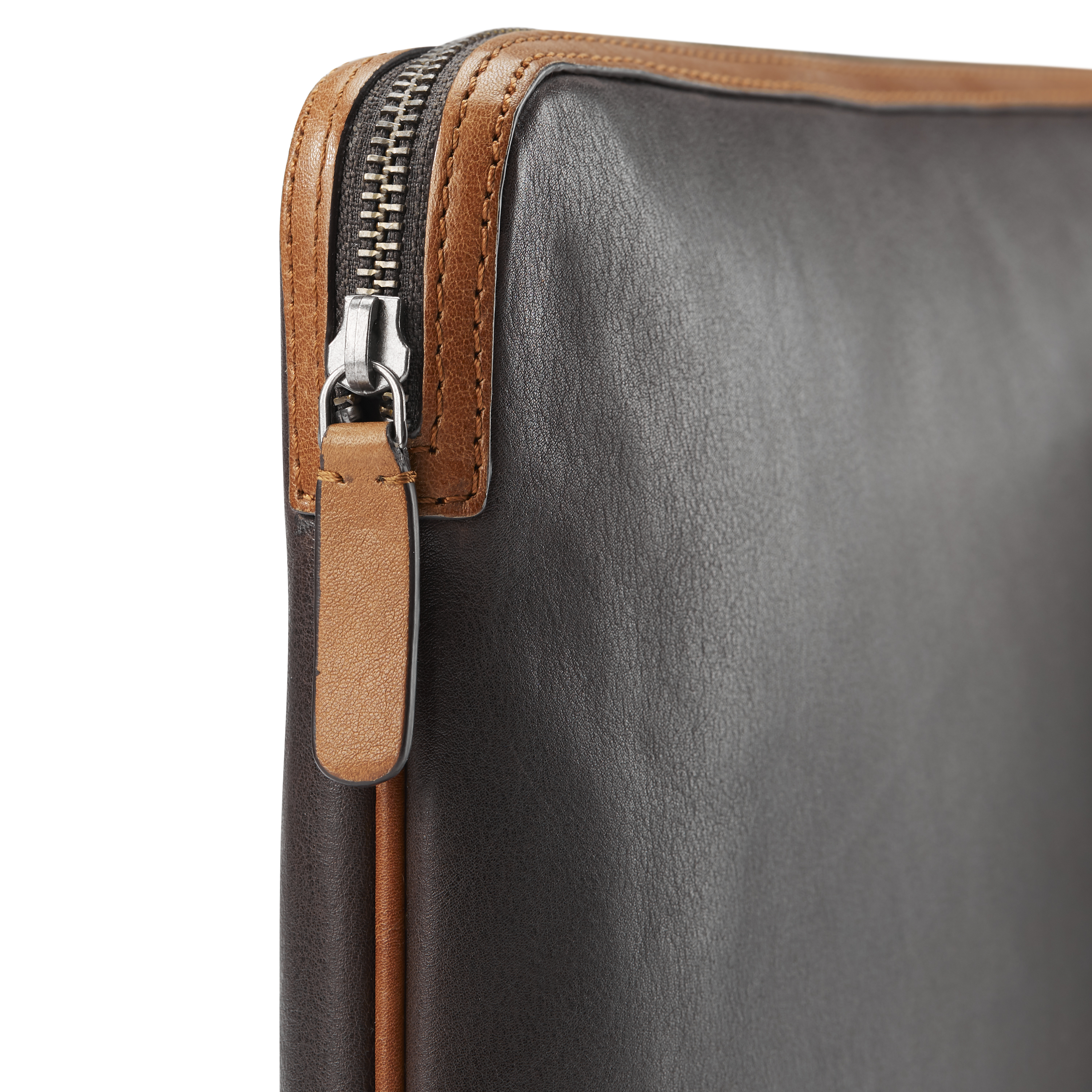 Funda para el portátil de cuero marrón oscuro y canela Lou - 7