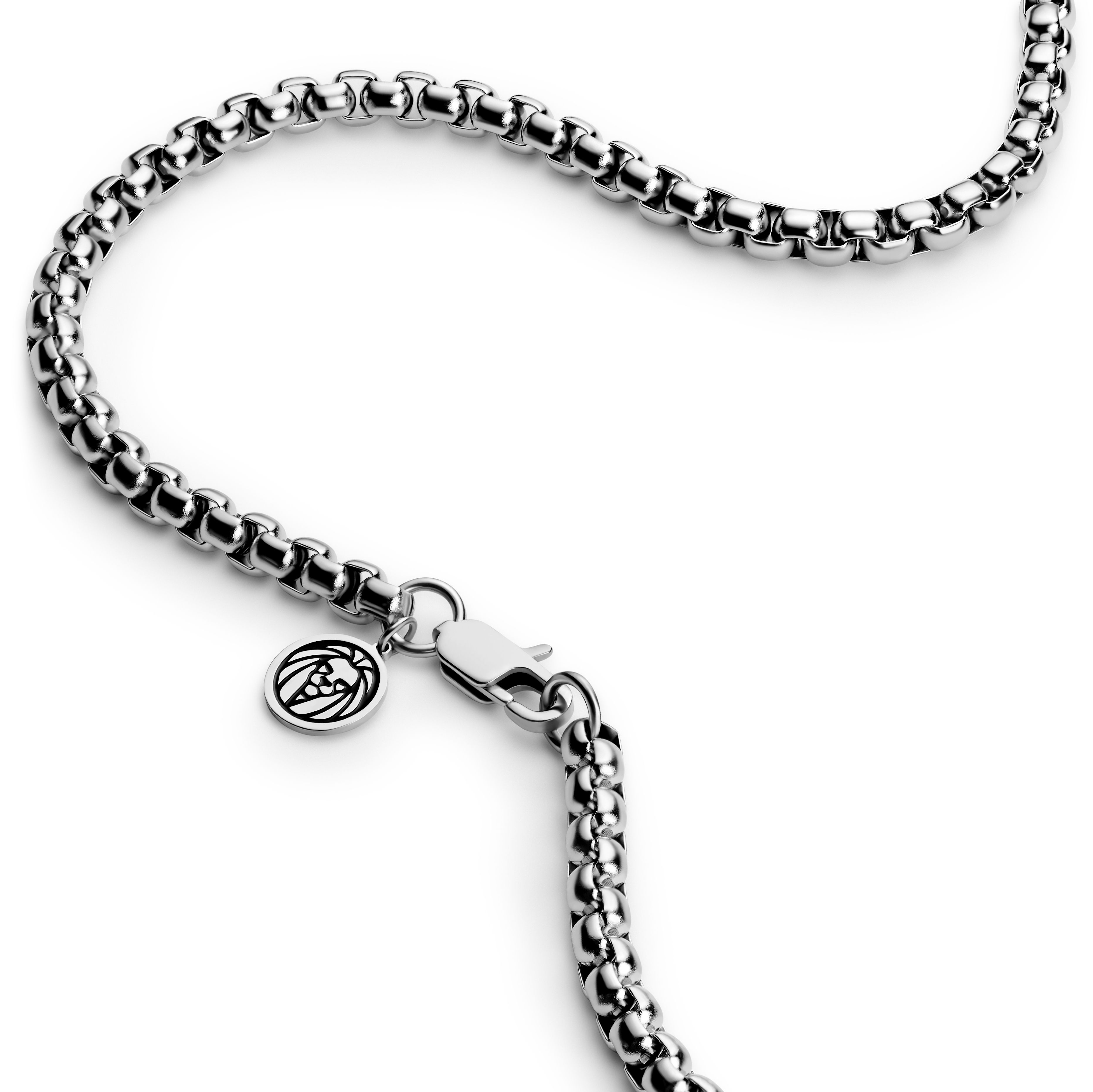 Essentials | Сребристо колие от верижка с извити звена тип кутийка 5 мм - 3